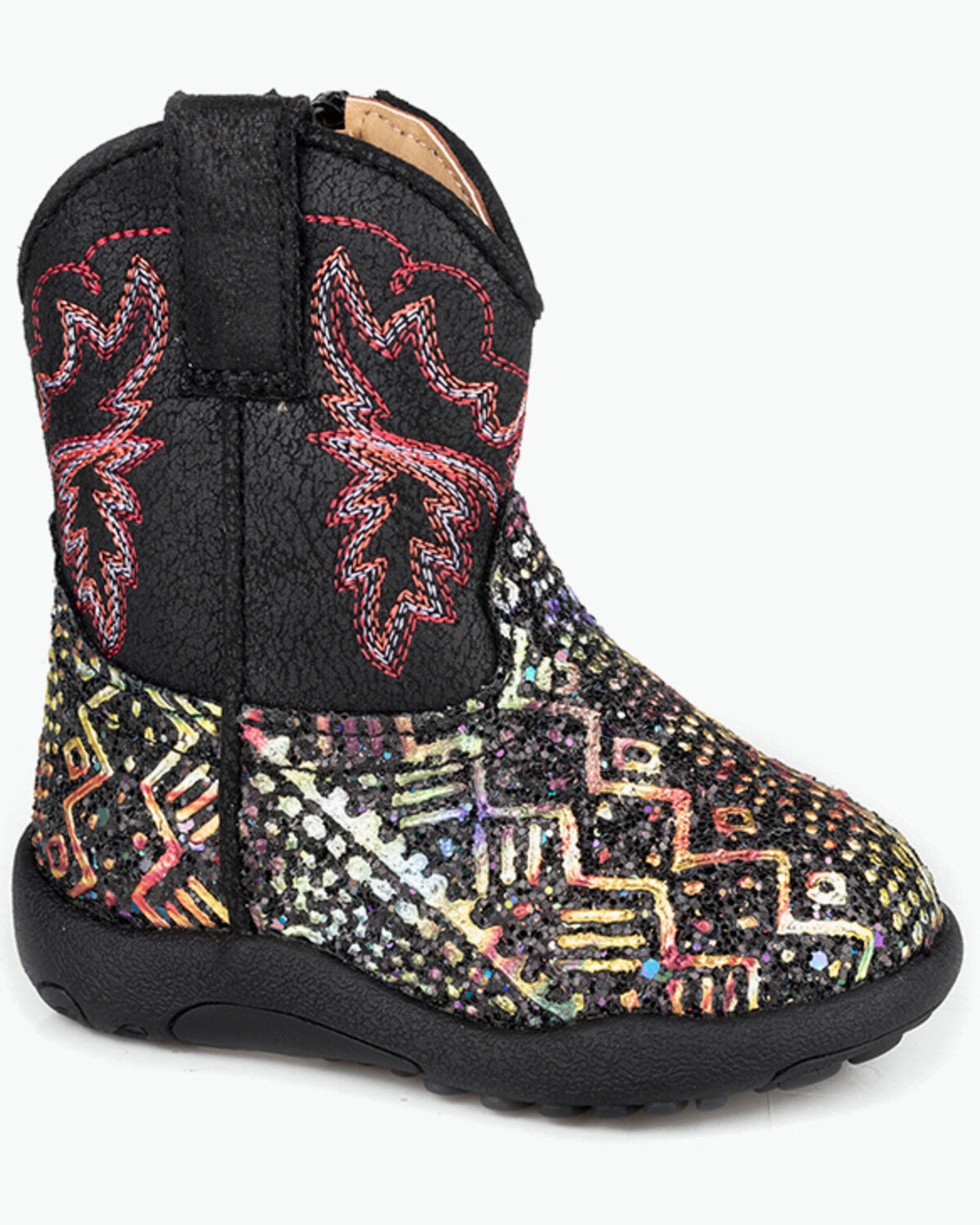 Girls' Roper Infant Cowbabies Glitter Southwestern Print Western Boots