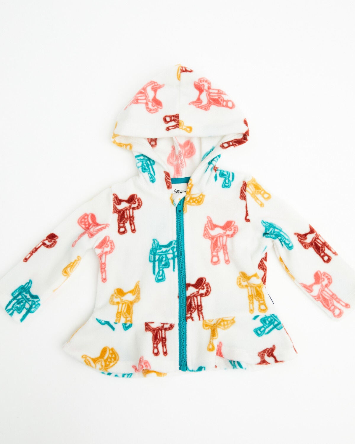 Girls' Wrangler Infant Saddle Print Fleece Zip-Up Hooded Jacket