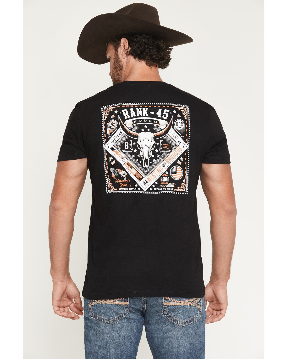 Men's RANK 45 Bandana Square Short Sleeve Graphic T-Shirt