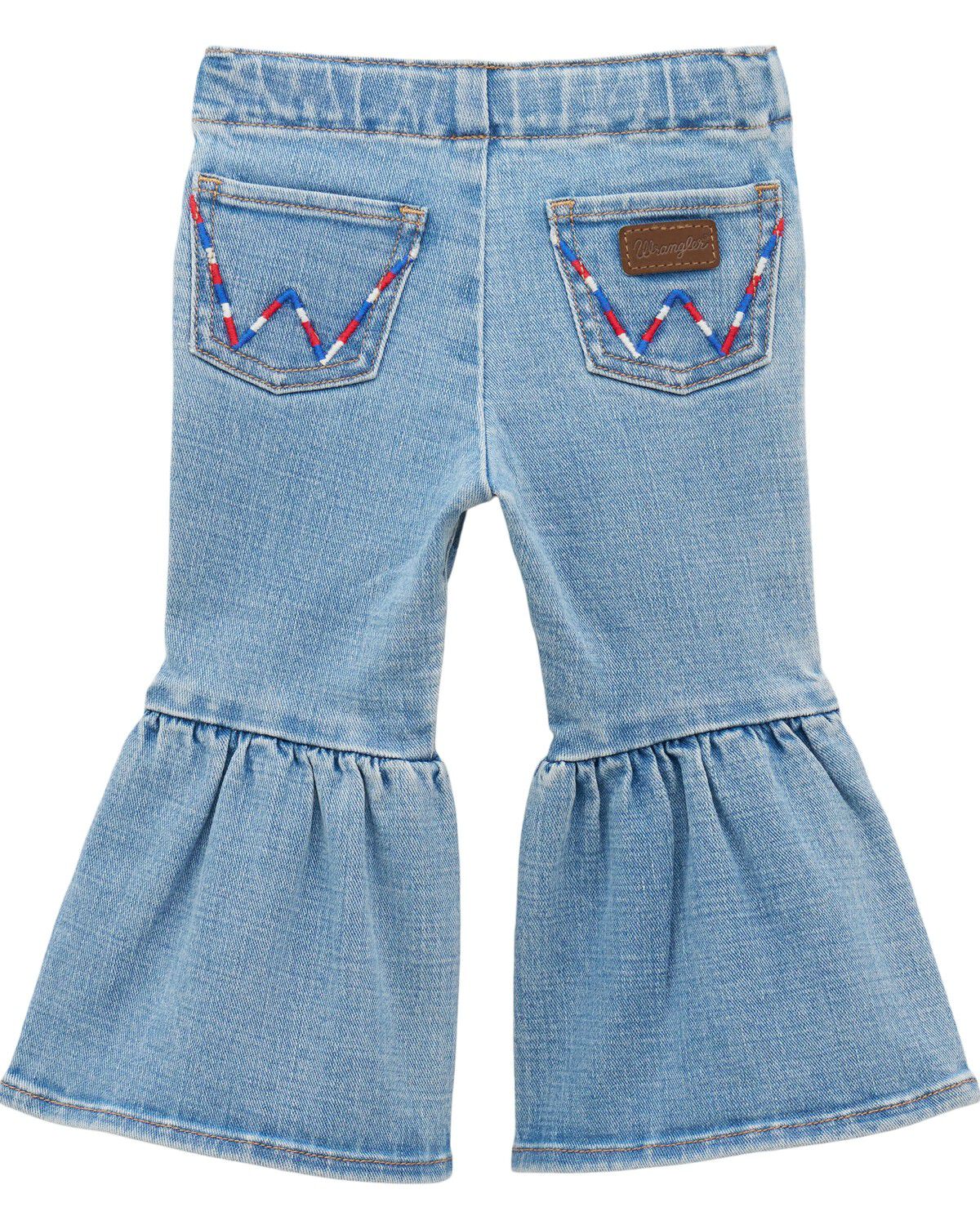 Girls' Wrangler Toddler Light Wash Americana Pull-On Flare Jeans