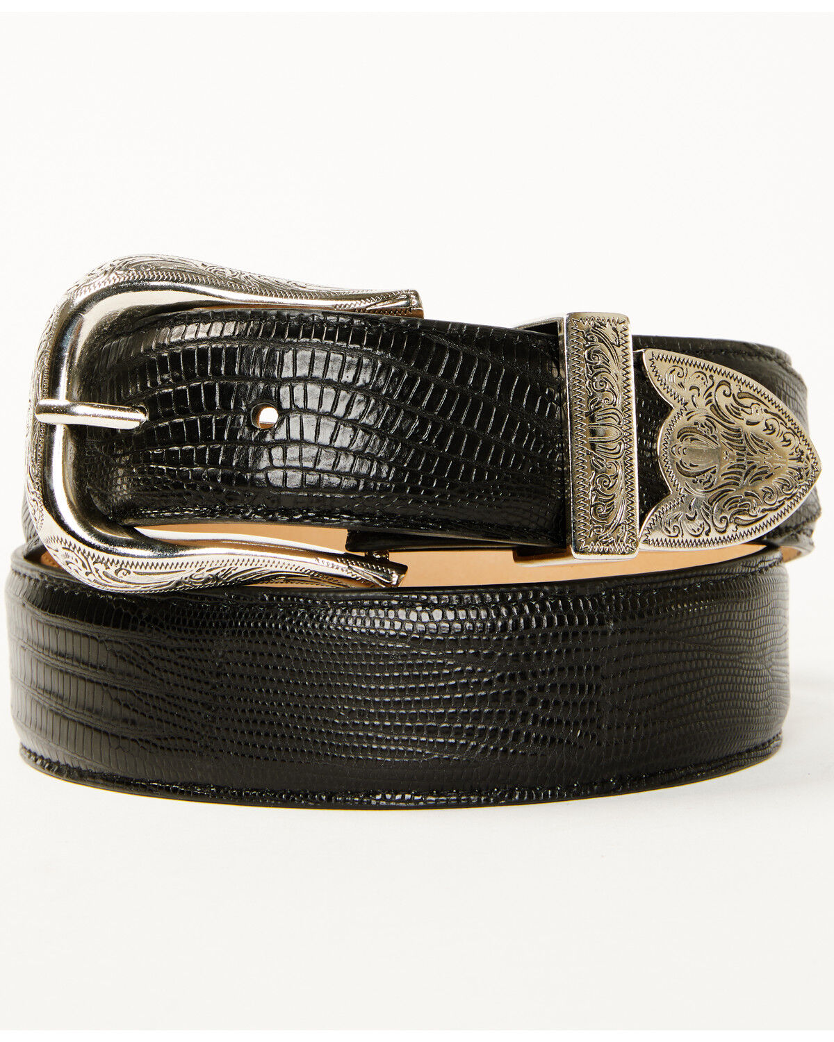 Men's Cody James Black 1978 Exotic Lizard Leather Belt