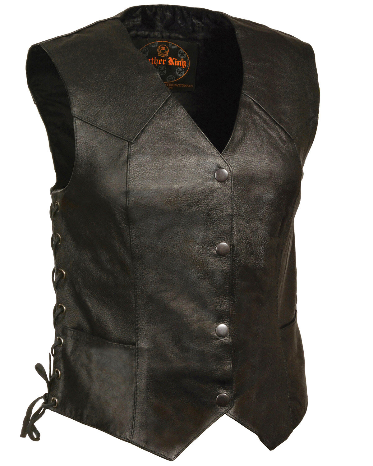 Women's Milwaukee Leather Classic Side Lace Four Snap Vest - 3XL