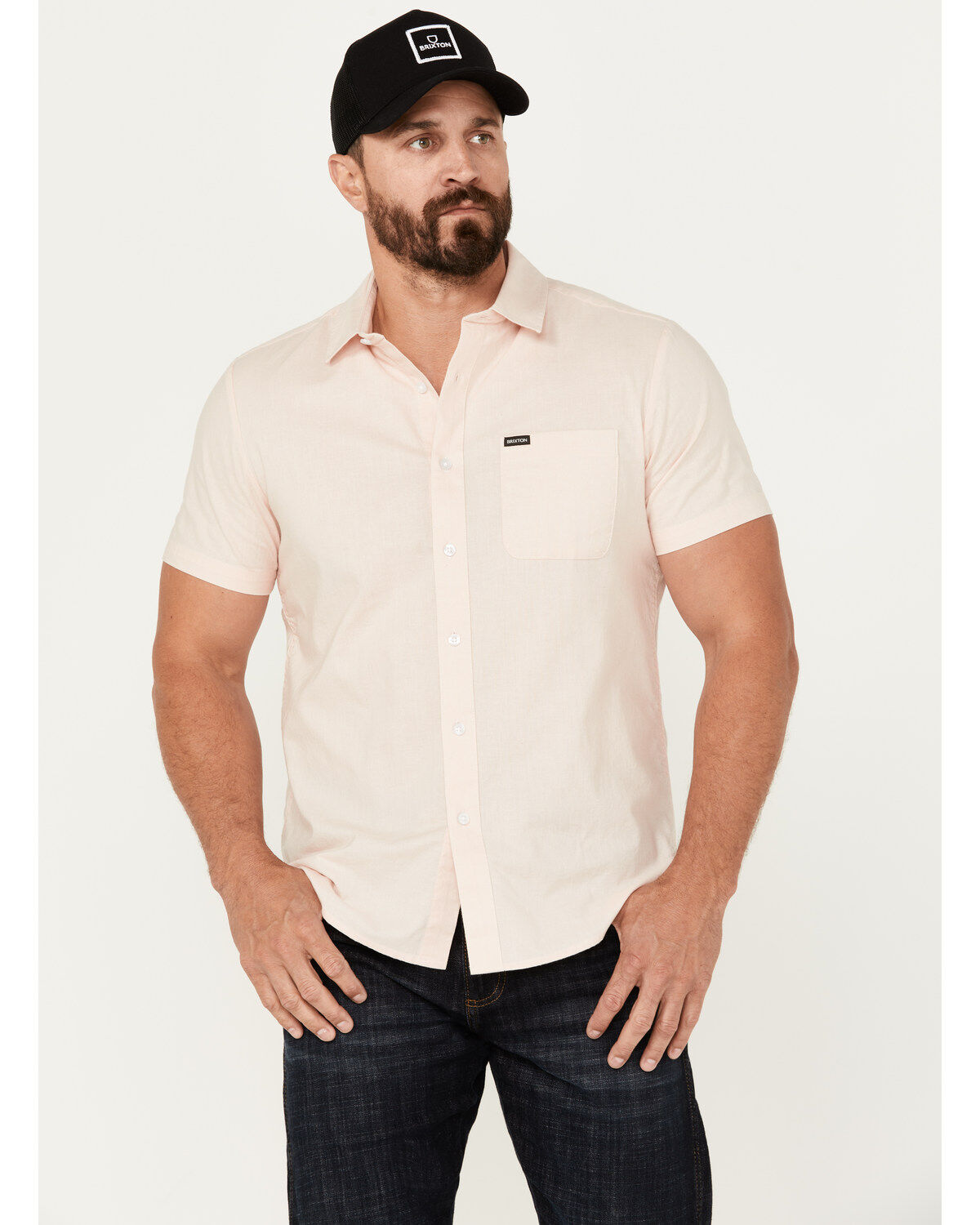 Men's Brixton Charter Solid Short Sleeve Button-Down Shirt
