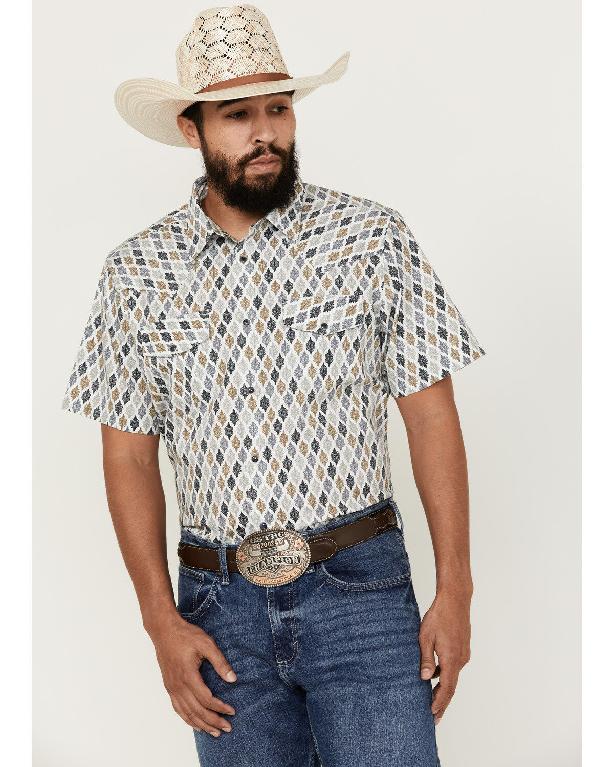 Men's Gibson Geo Print Short Sleeve Snap Western Shirt