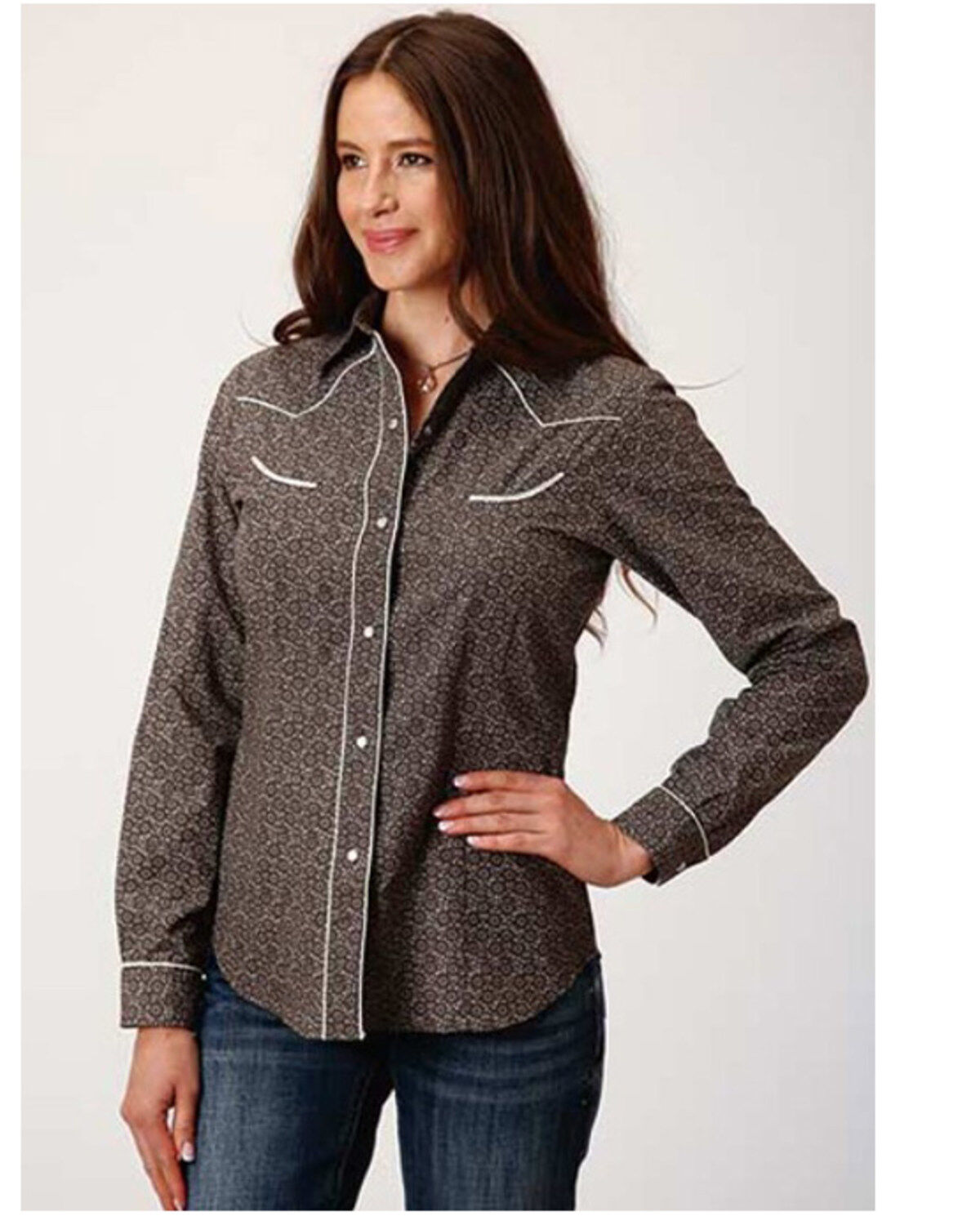 Women's Roper Floral Print Long Sleeve Snap Western Shirt