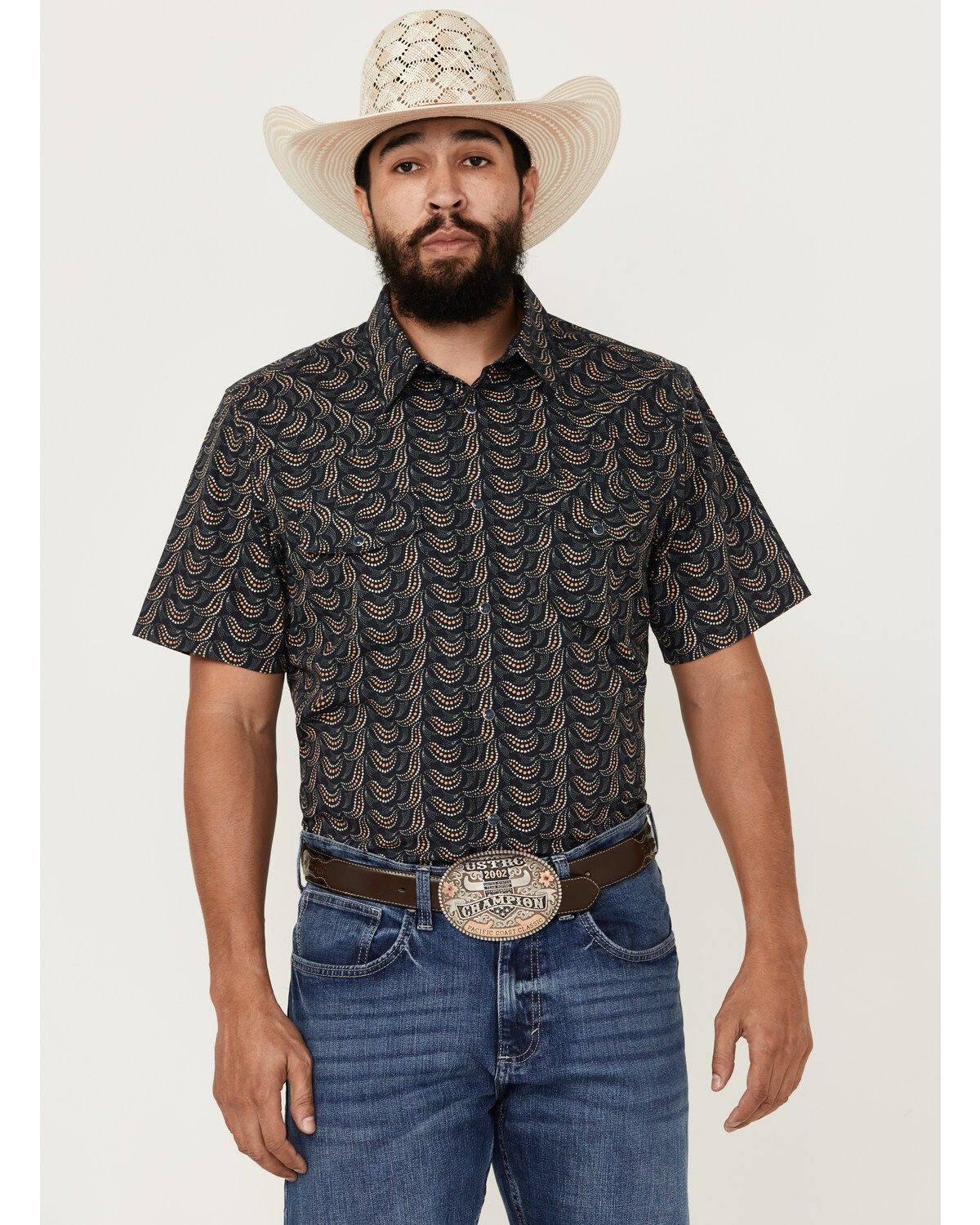 Men's Gibson Disco Ball Geo Print Short Sleeve Snap Western Shirt
