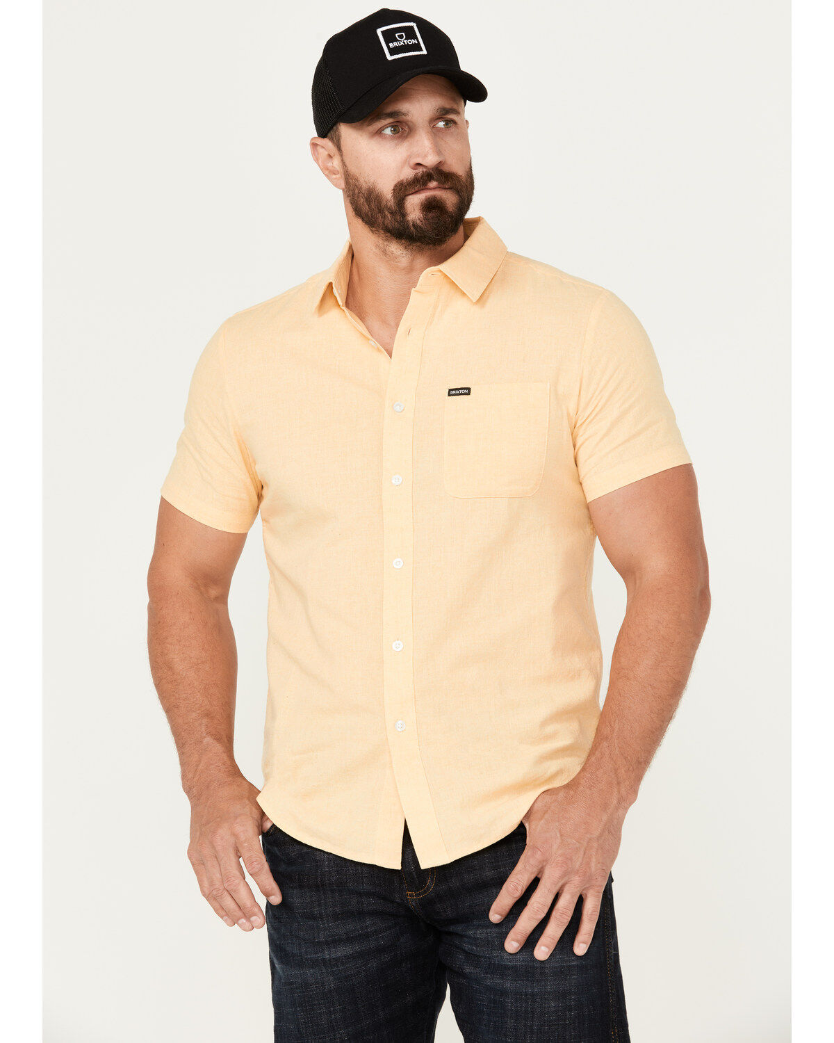 Men's Brixton Charter Solid Short Sleeve Button-Down Shirt