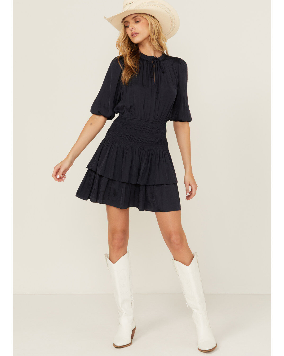 Women's Revel Solid Long Sleeve Mini Dress