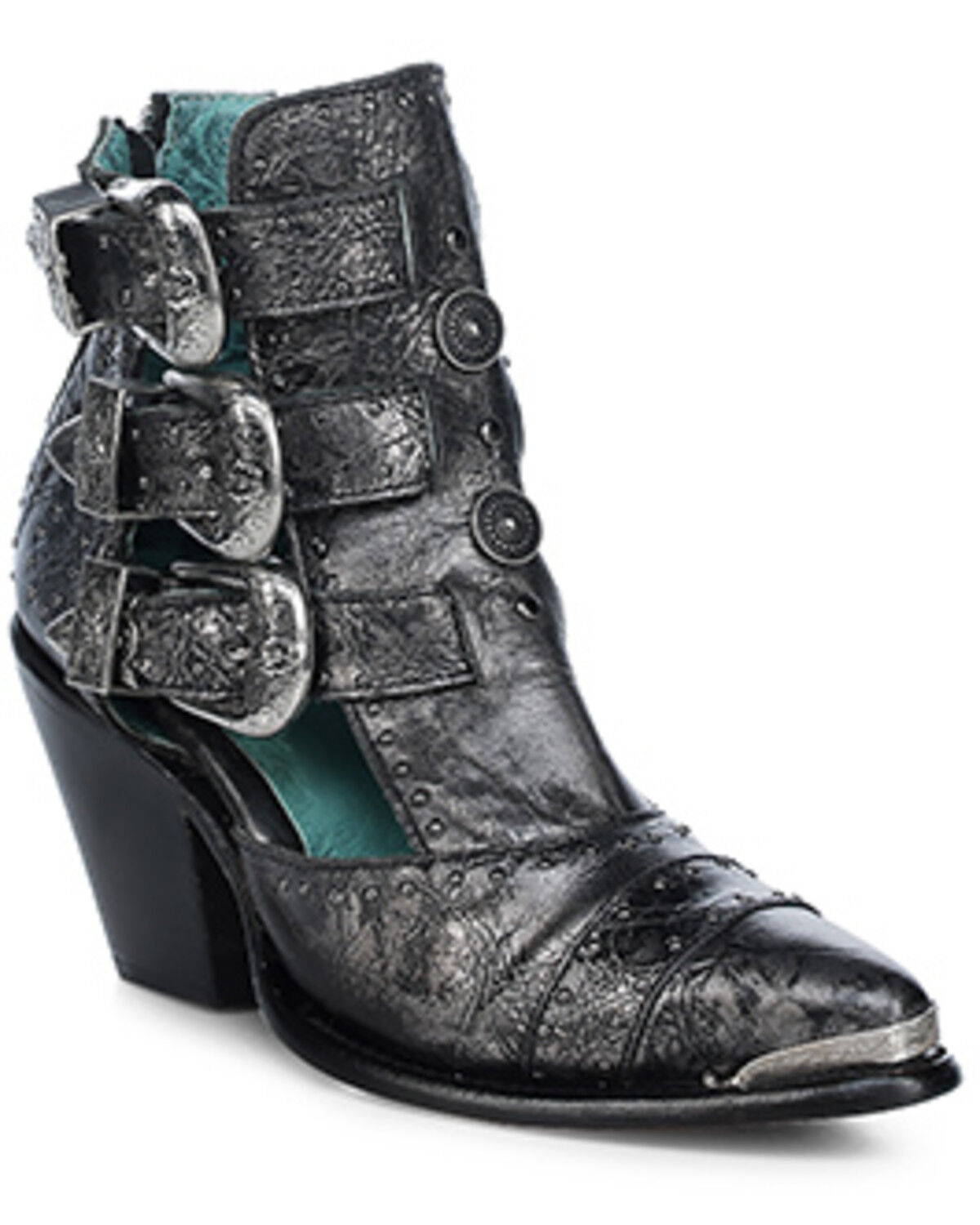 Women's Corral Studded Metallic Fashion Booties - Round Toe