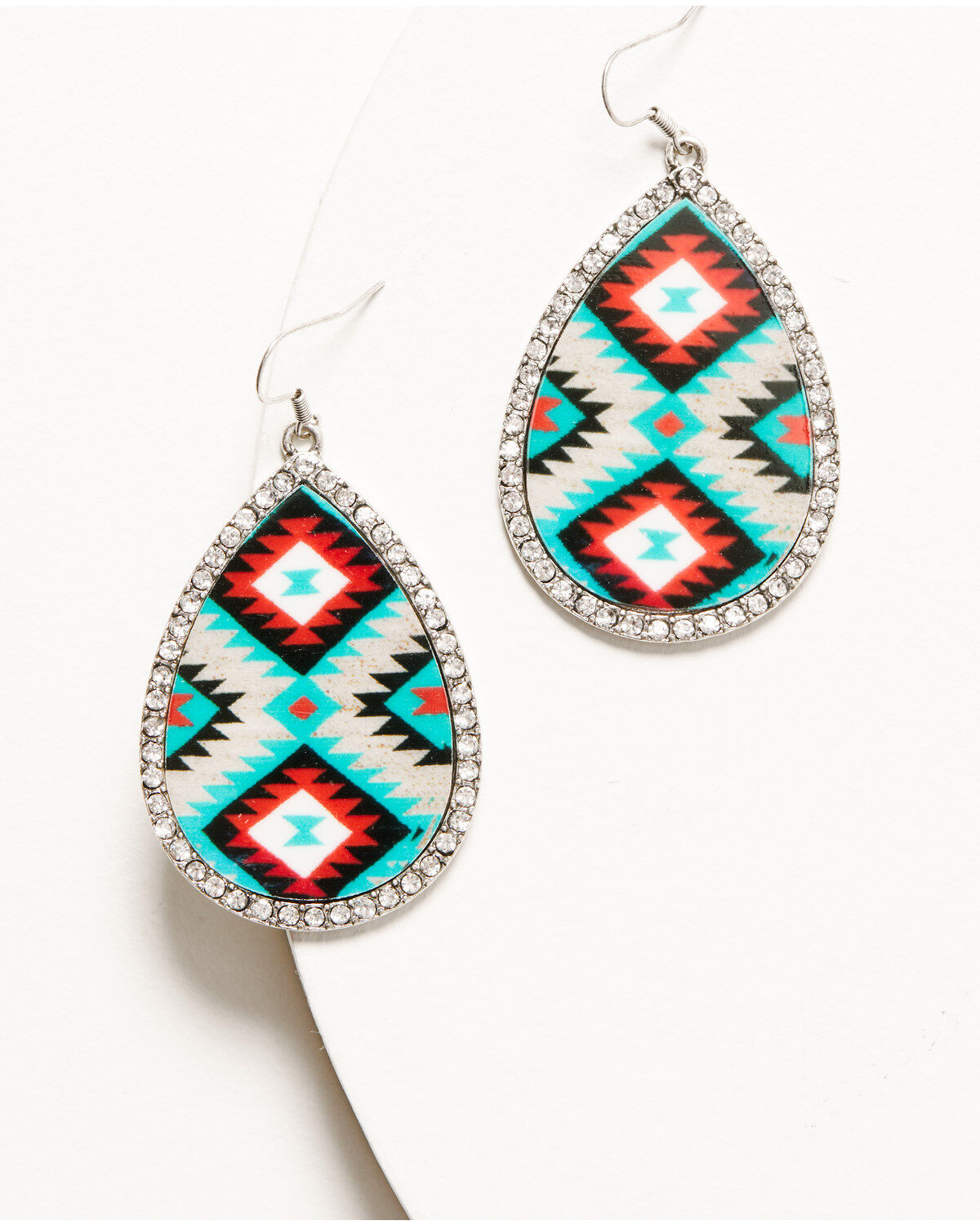 Women's Shyanne Southwestern Print Teardrop Rhinestone Chandelier Earr