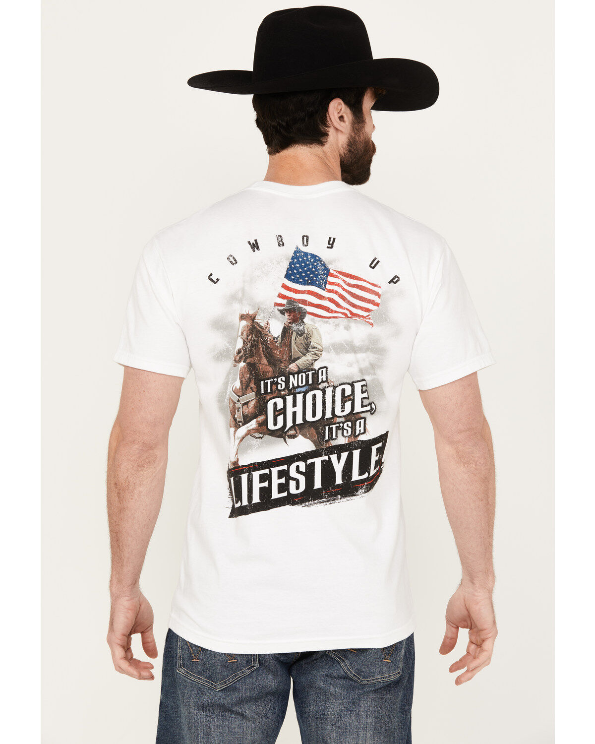 Men's Cowboy Up It's Not A Choice Short Sleeve Graphic T-Shirt