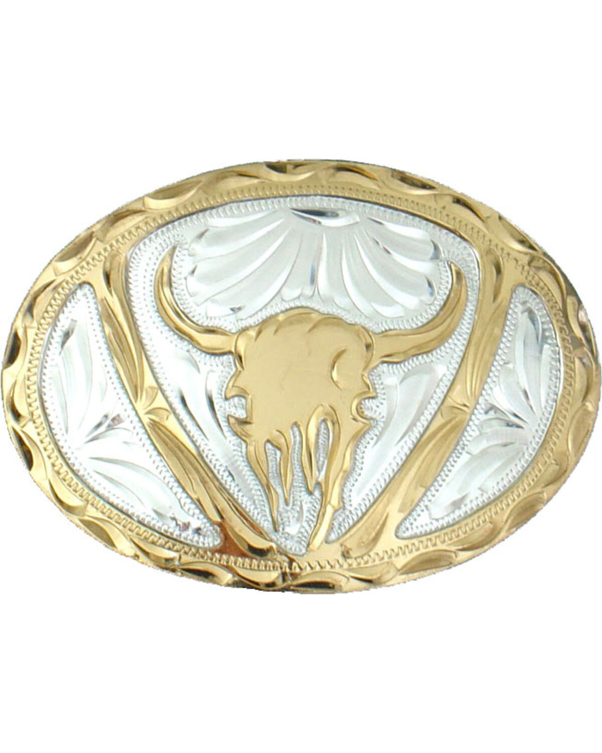 Men's Silver Western Express Steer Head Belt Buckle