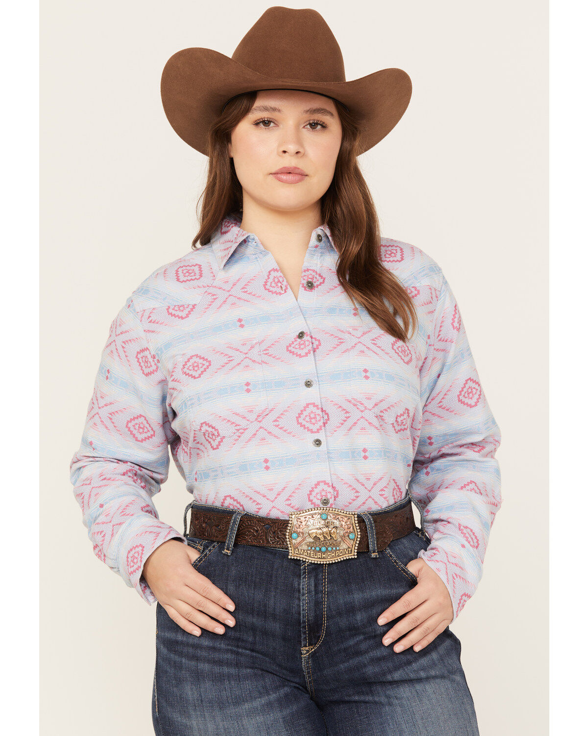 Women's Ariat R.E.A.L Billie Jean Southwestern Print Shirt - Plus