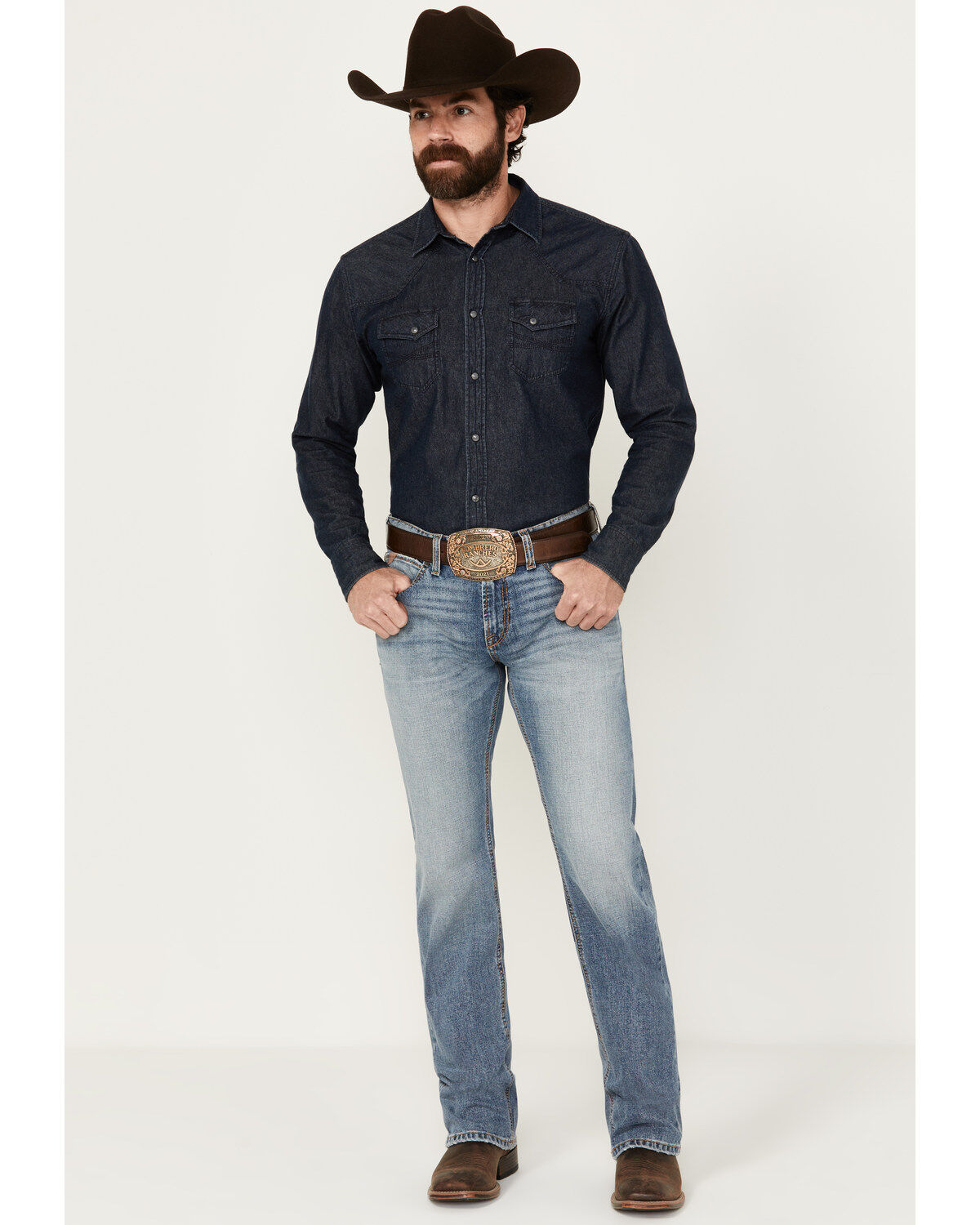 Men's Ariat Light Wash Baltimore Slim Straight Stretch Denim Jeans