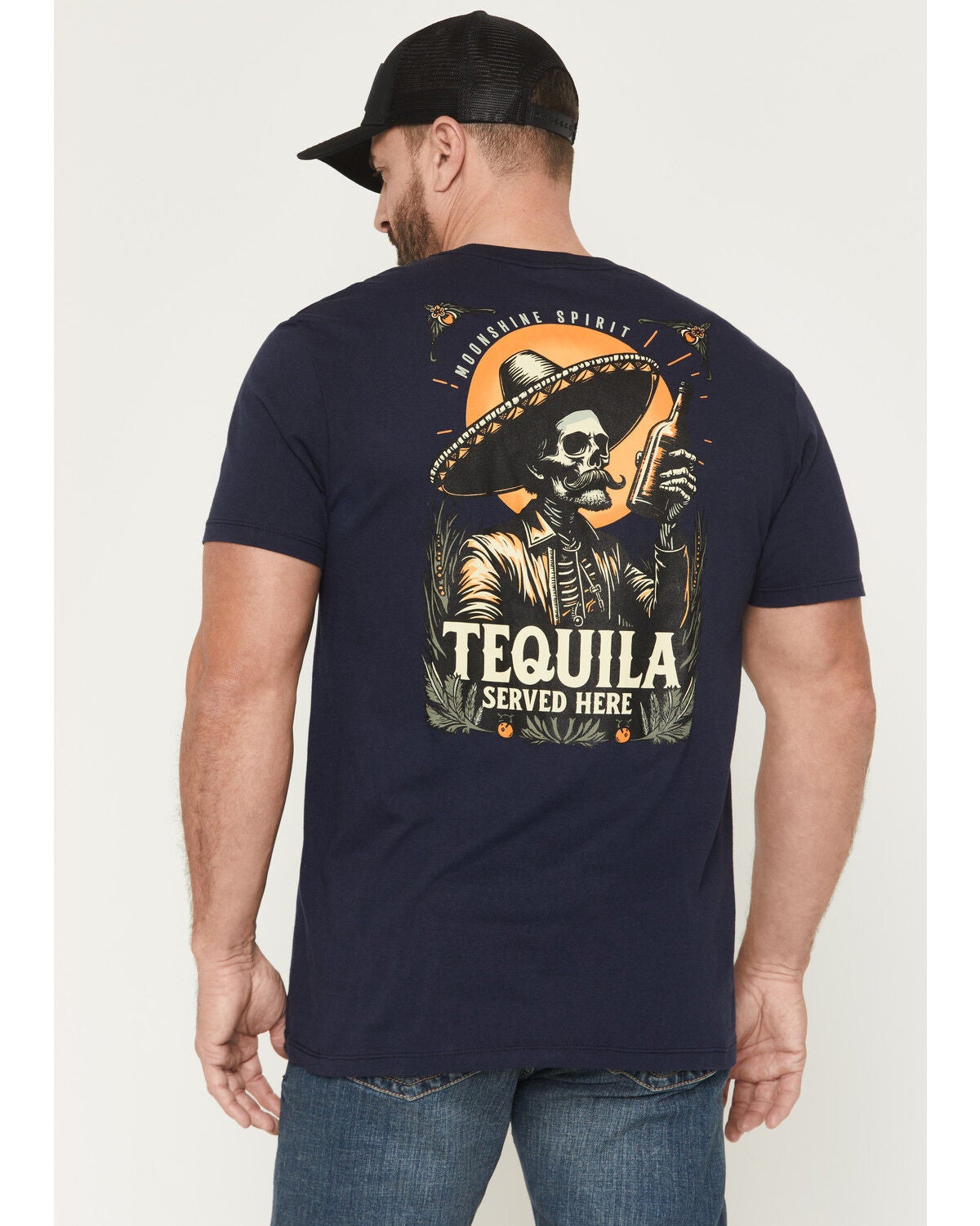 Men's Moonshine Spirit Tequila Served Here Short Sleeve Graphic T-Shi