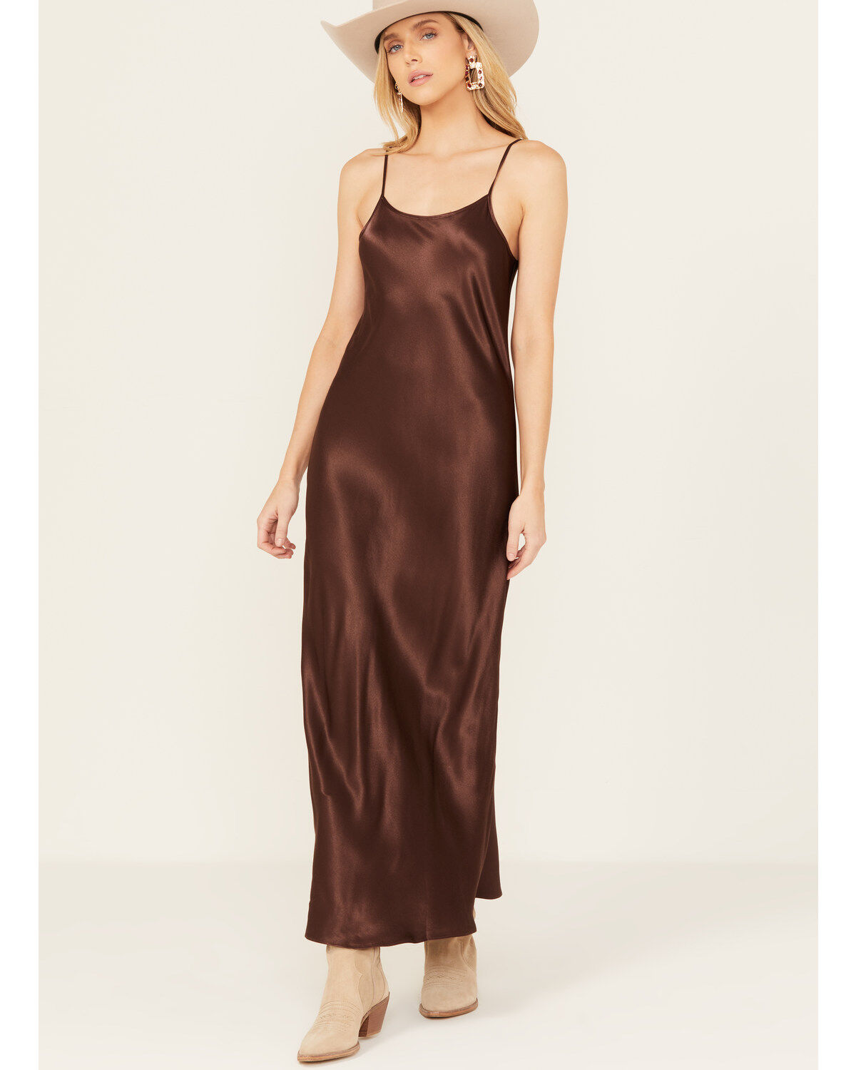 Women's Shyanne Satin Back Crepe Cami Midi Dress