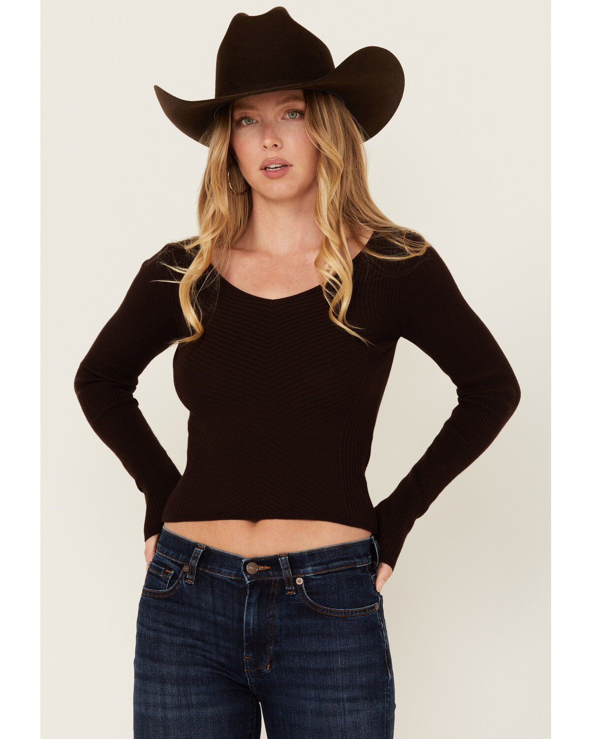 Women's Shyanne Ribbed Long Sleeve Sweater