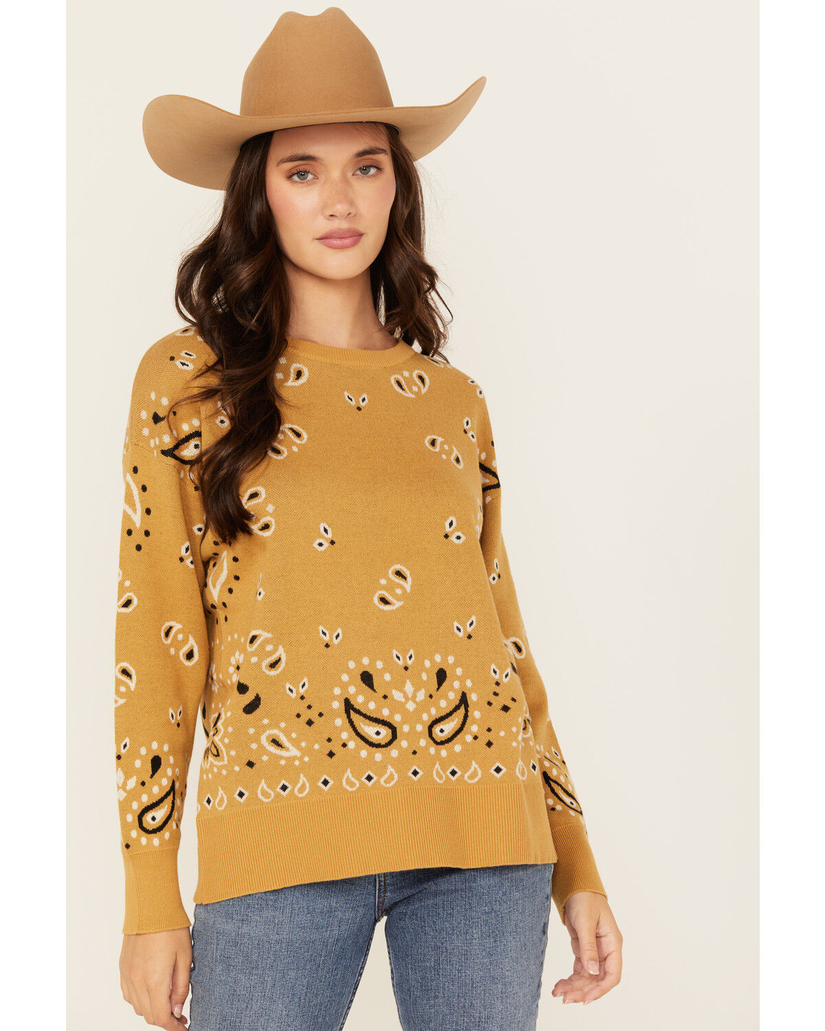 Women's Cotton & Rye Bandana Print Sweater