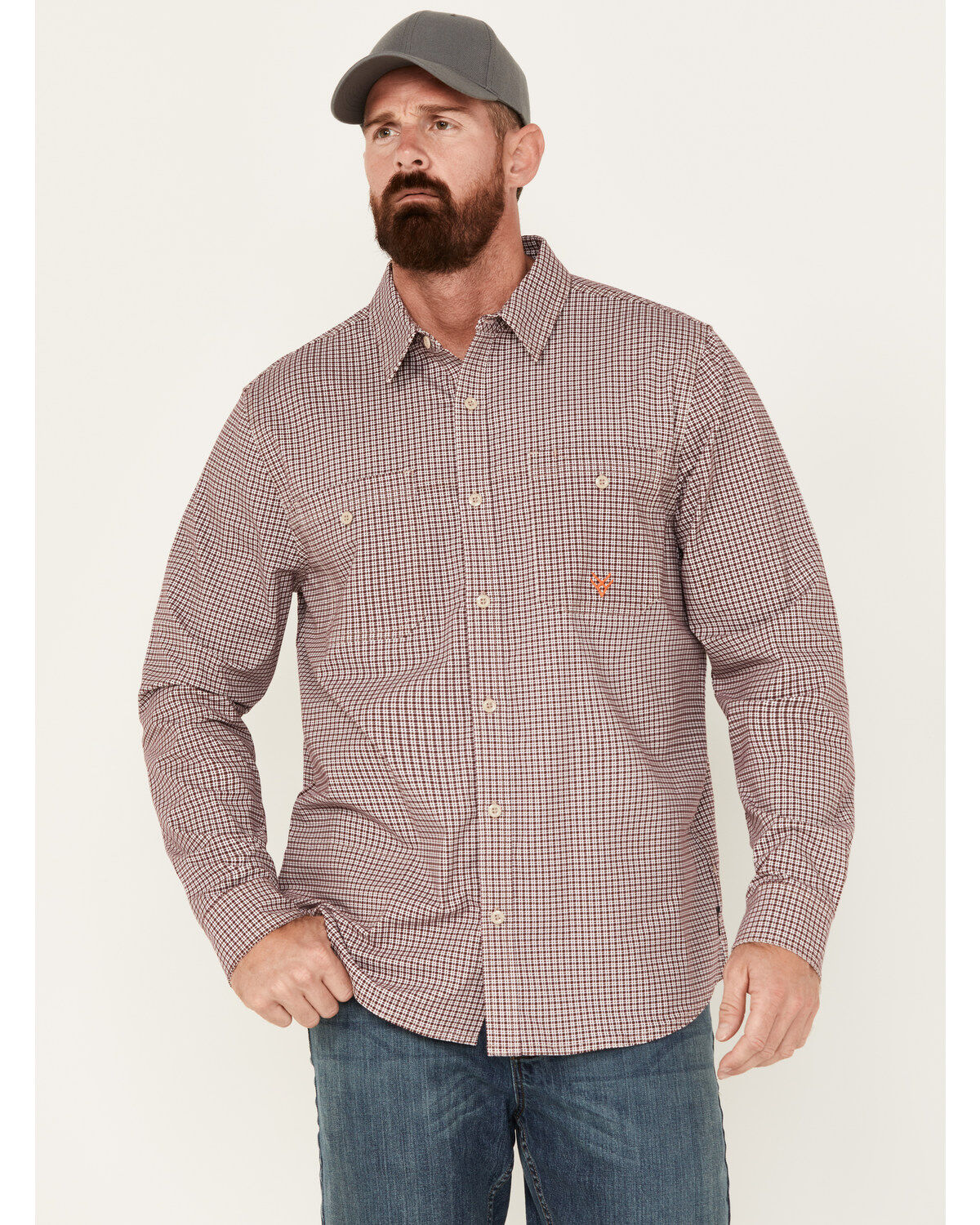 Men's Hawx FR Lightweight Printed Long Sleeve Button-Down Stretch Work