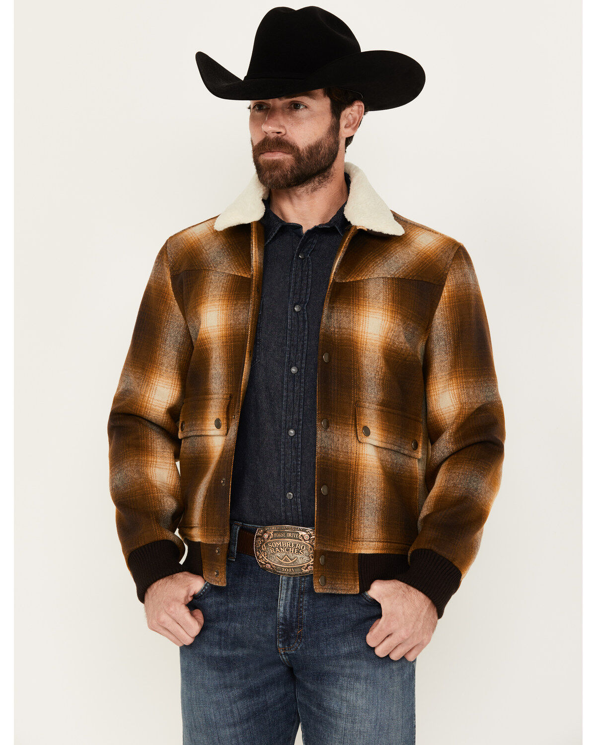 Men's Pendleton Jacksonville Ombre Plaid Print Snap Jacket