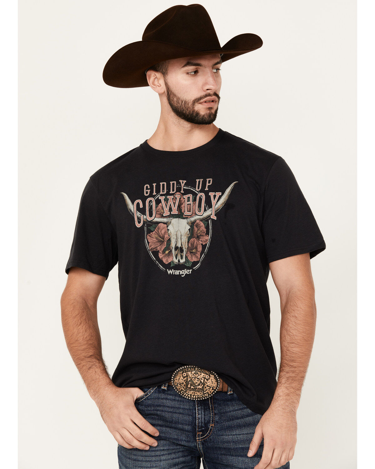 Men's Wrangler Boot Barn Exclusive Giddy Up Cowboy Short Sleeve T-Shir