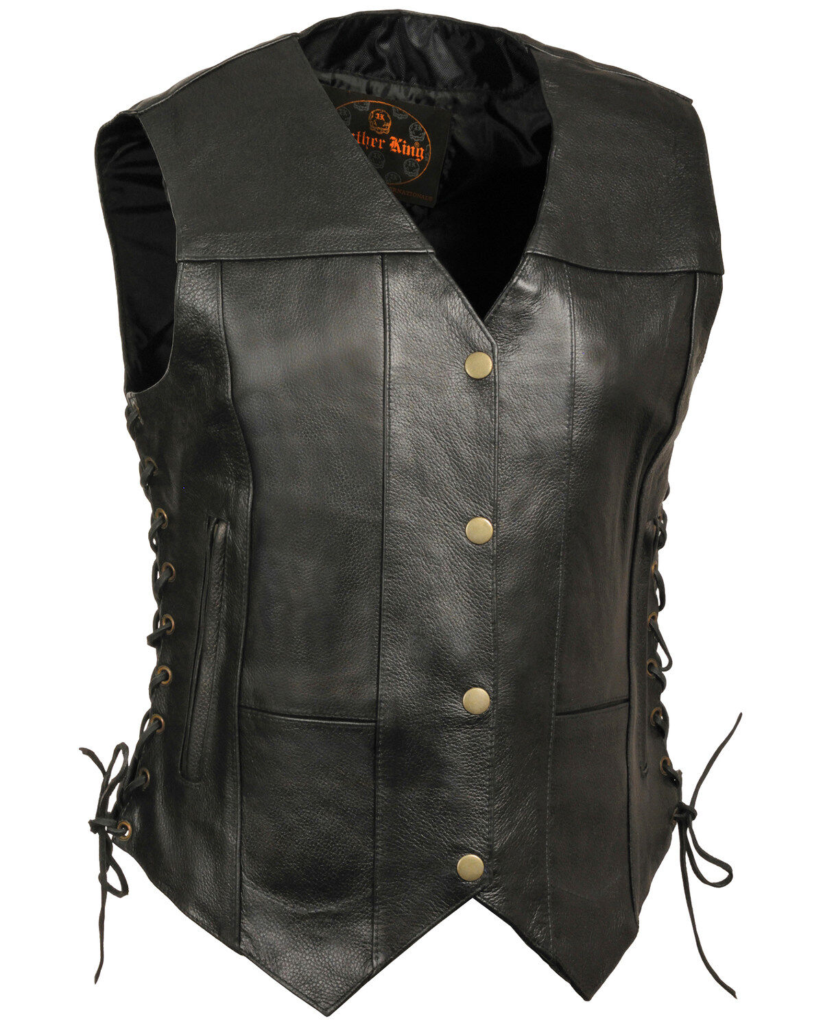 Women's Milwaukee Leather 6 Pocket Side Lace Concealed Carry Vest - 3X