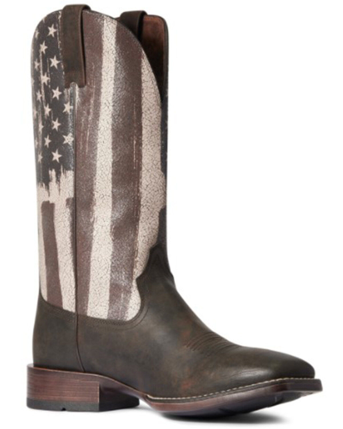 Men's Ariat Taylor Tan Distressed Flag Patriot Ultra Full-Grain Wester