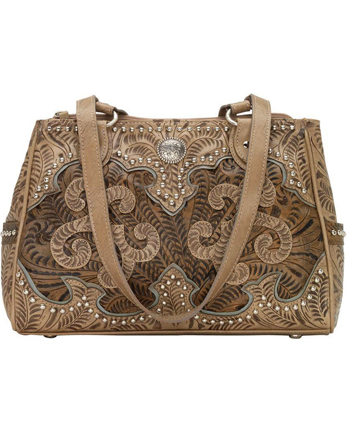 Women's American West Hand Tooled Concealed Carry Multi-Compartment To
