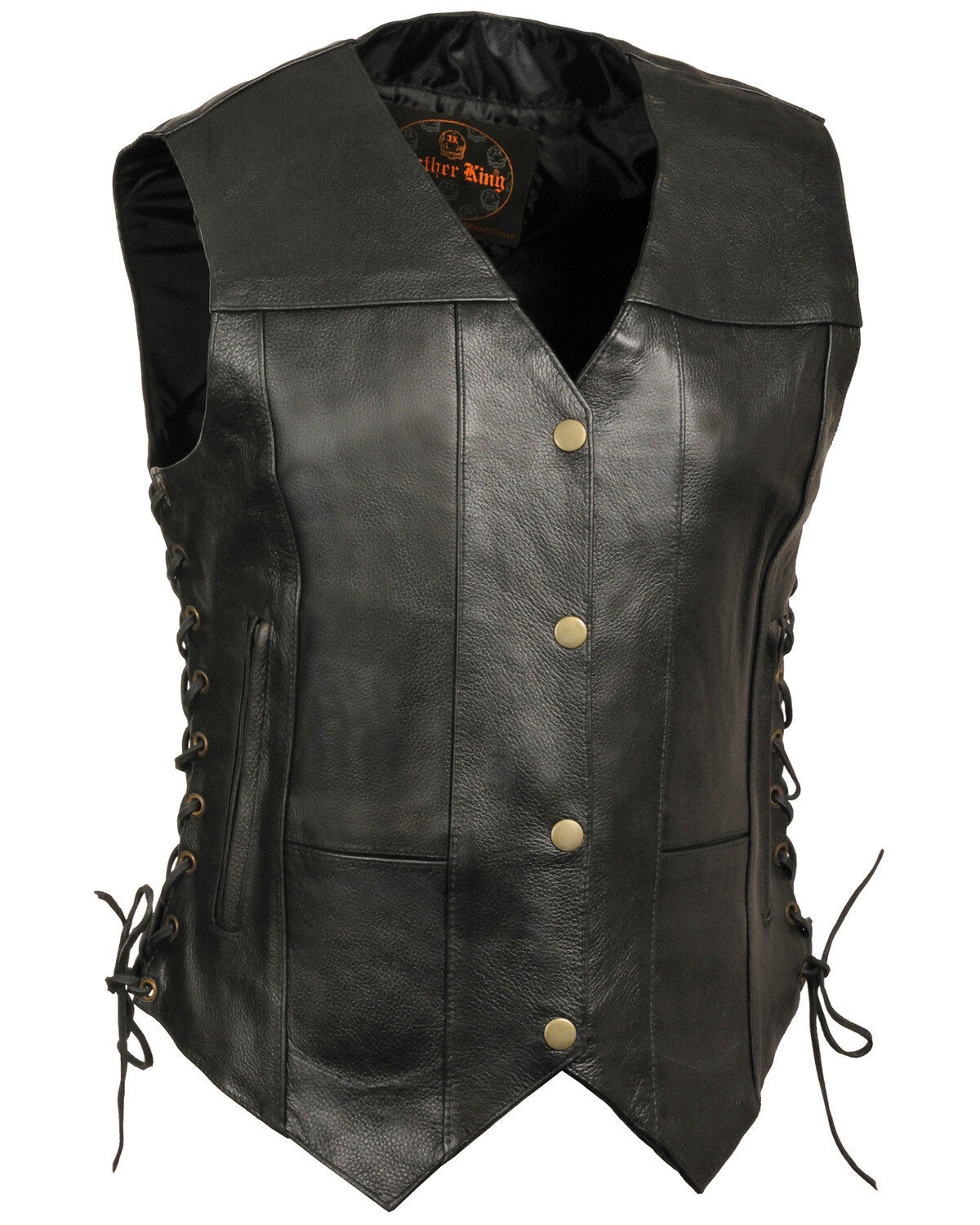 Women's Milwaukee Leather 6 Pocket Side Lace Vest - 4X