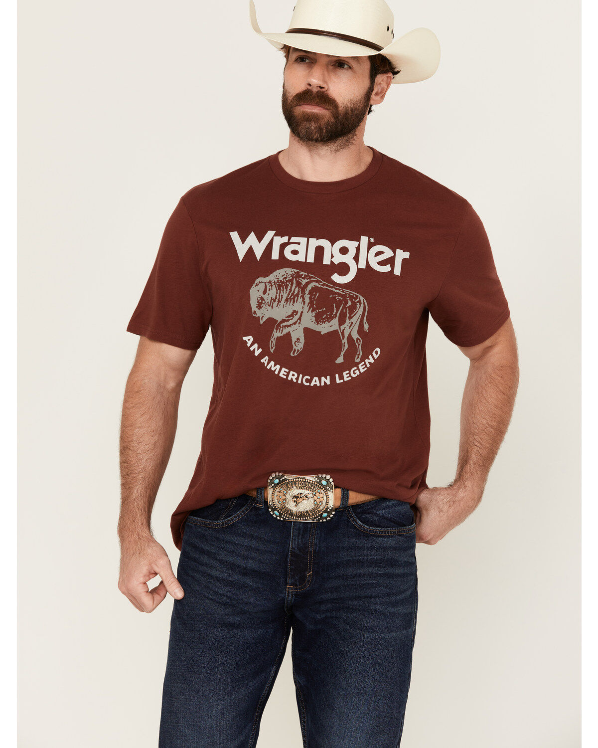 Men's Wrangler Boot Barn Exclusive Buffalo Logo Short Sleeve Graphic T
