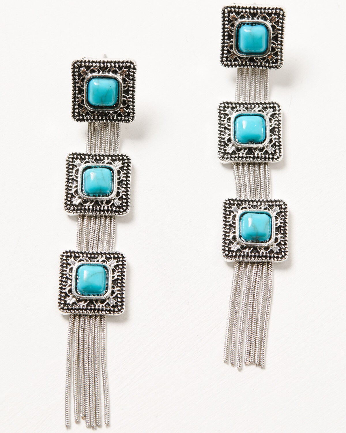 Women's Shyanne Square Link Fringe Earrings