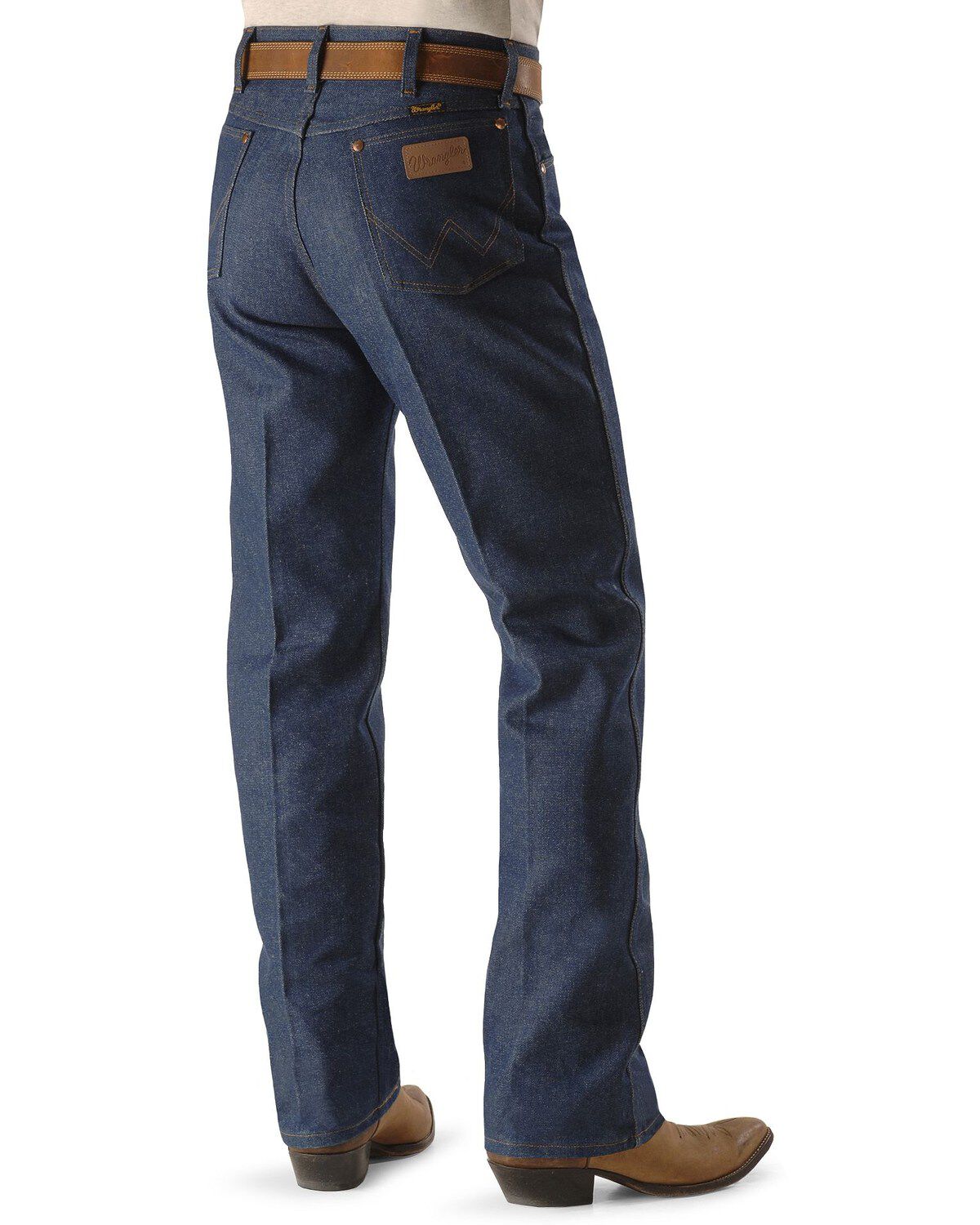 Men's Wrangler 13MWZ Dark Wash High Rise Rigid Cowboy Cut Straight Jea