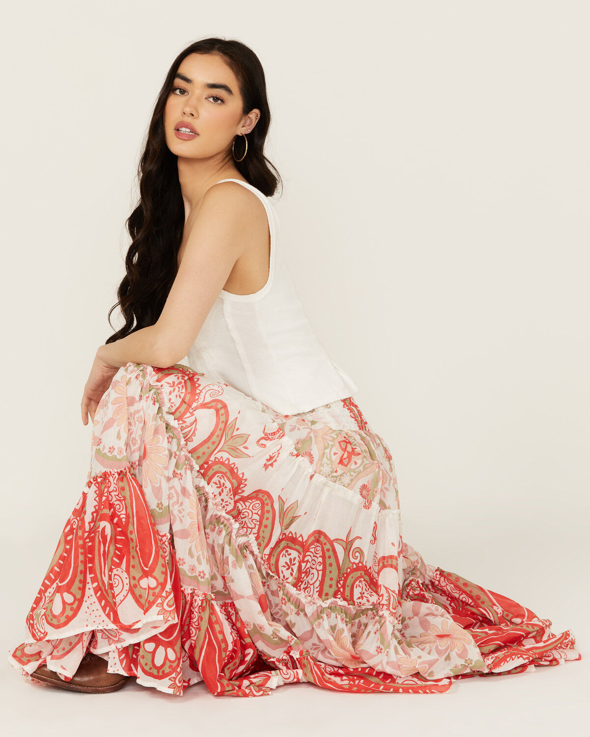 Women's Free People Super Thrills Floral Print Maxi Skirt