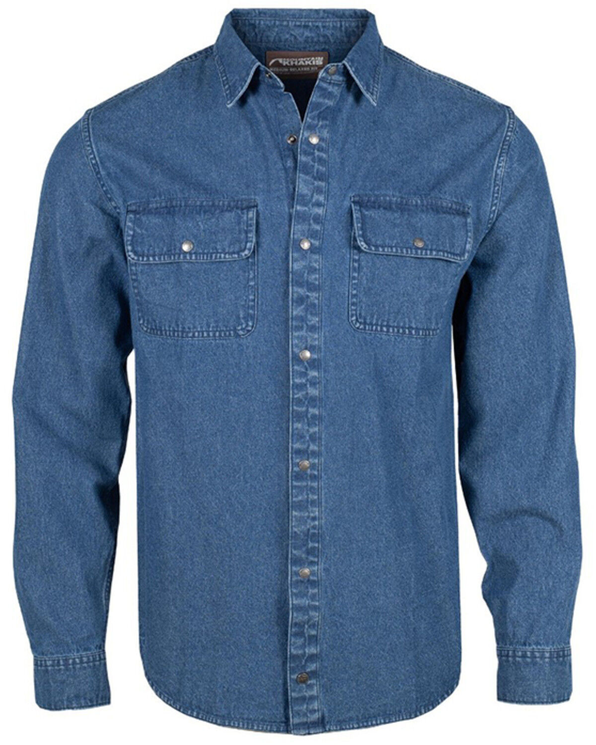 Men's Mountain Khakis Austin Medium Wash Long Sleeve Snap Denim Shirt