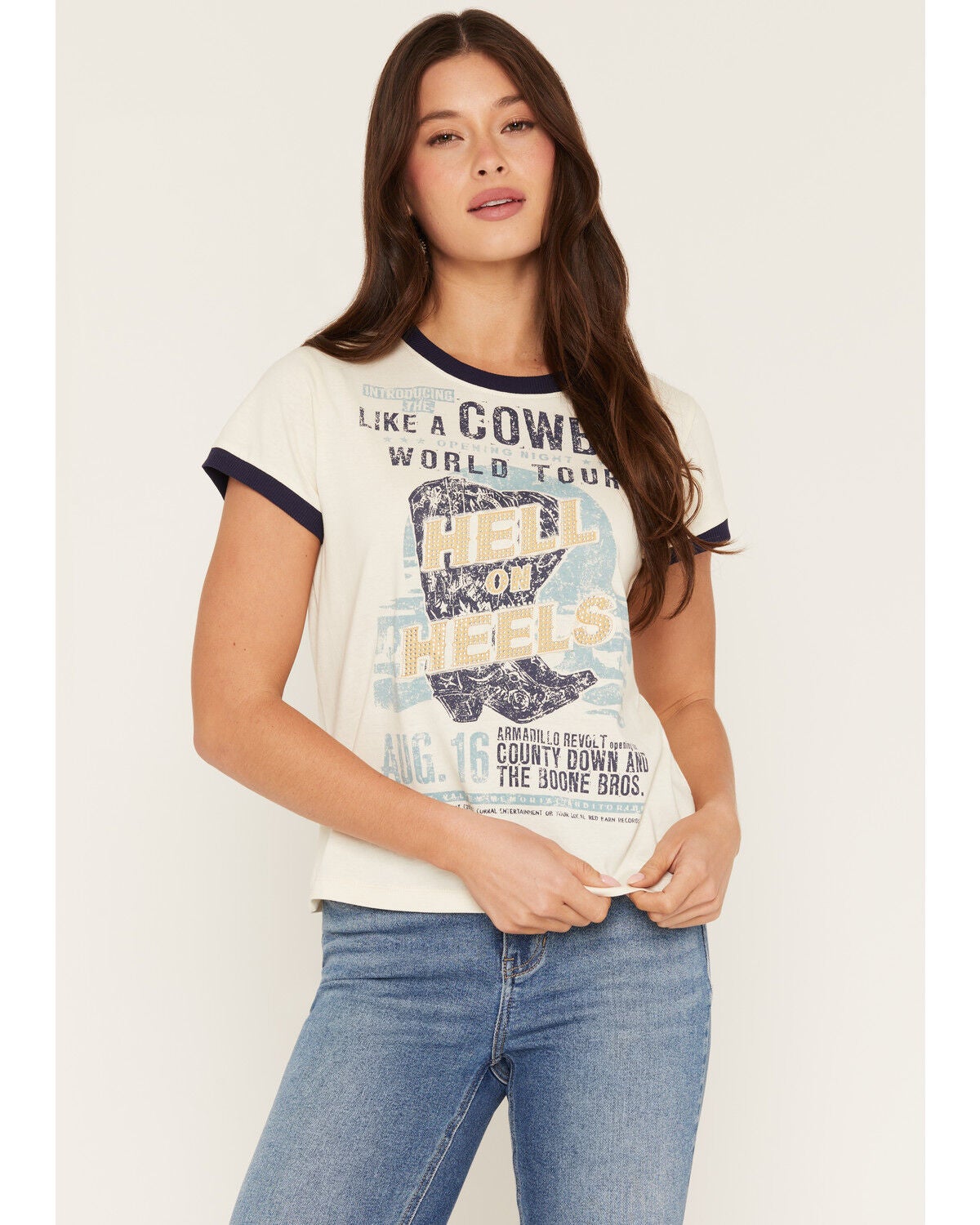 Women's Idyllwind Hell On Heels Short Sleeve Ringer Tee