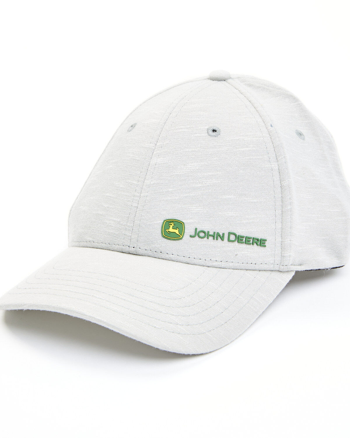 Men's John Deere Gray Offset Embroidered Logo Mesh-Back Ball Cap