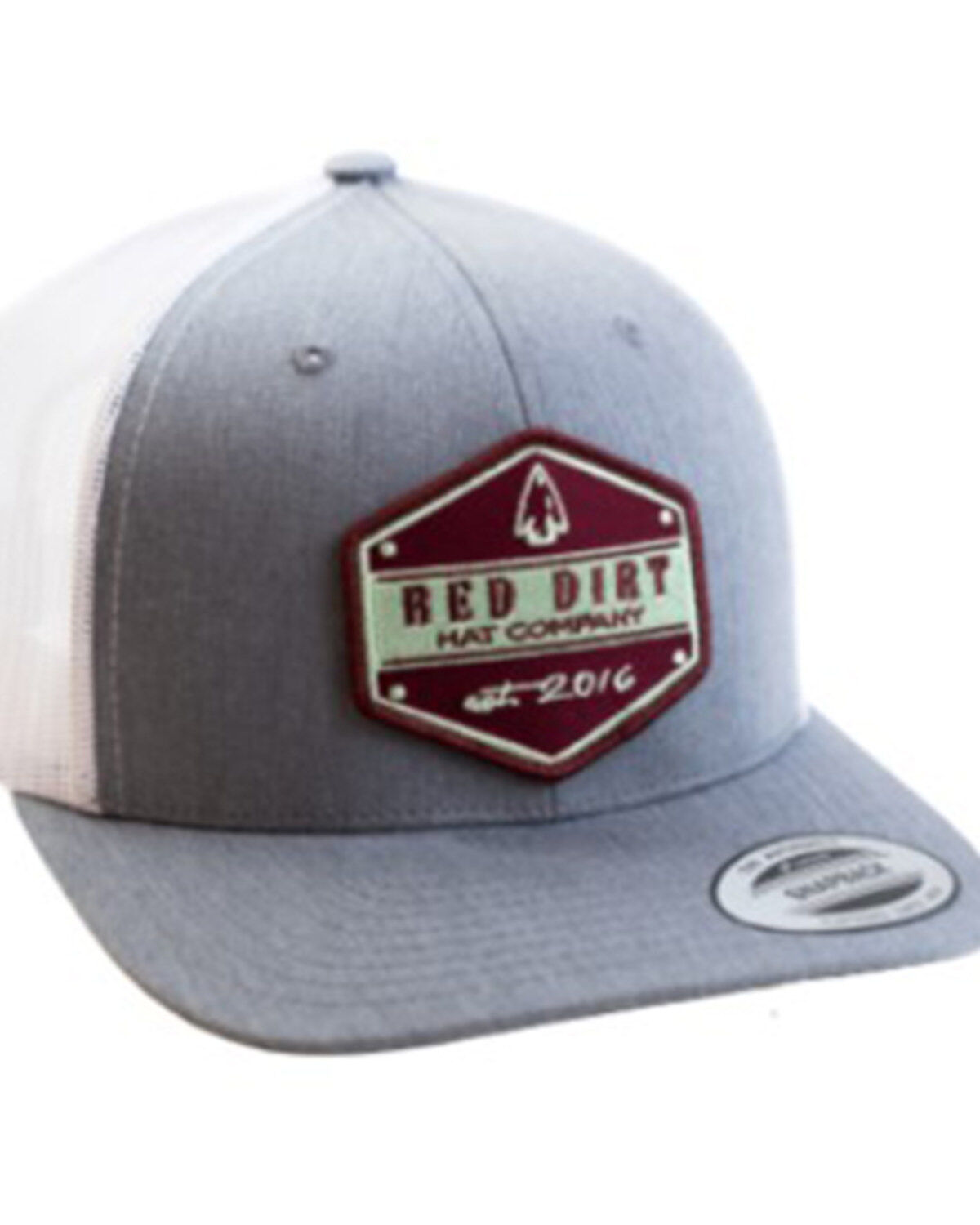 Men's Red Dirt Hat Hexagon Arrowhead Patch Mesh Back Ball Cap