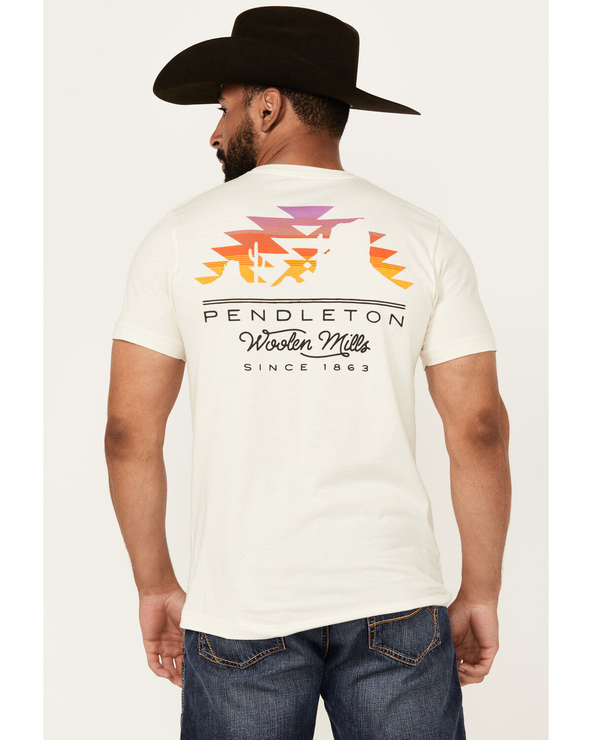 Men's Pendleton Boot Barn Exclusive Desert Sunset Short Logo Sleeve Gr