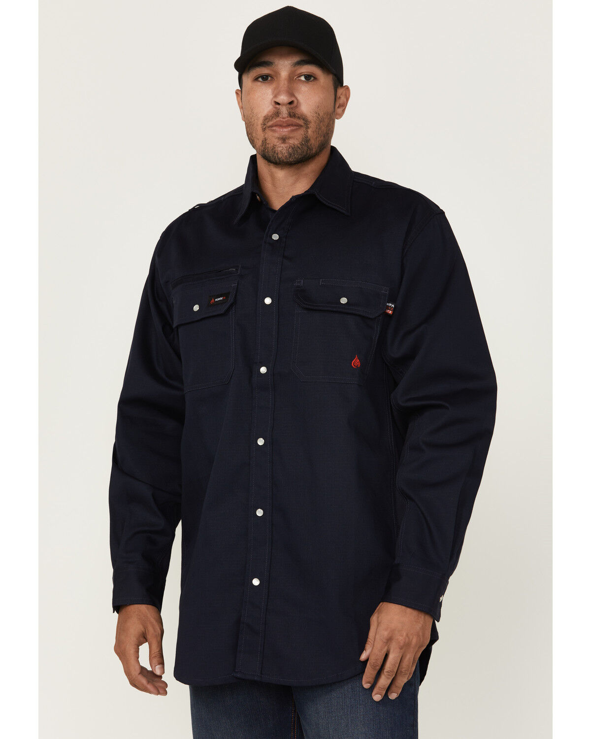 Men's Forge Workwear FR Lightweight Ripstop Vent Long Sleeve Snap Work