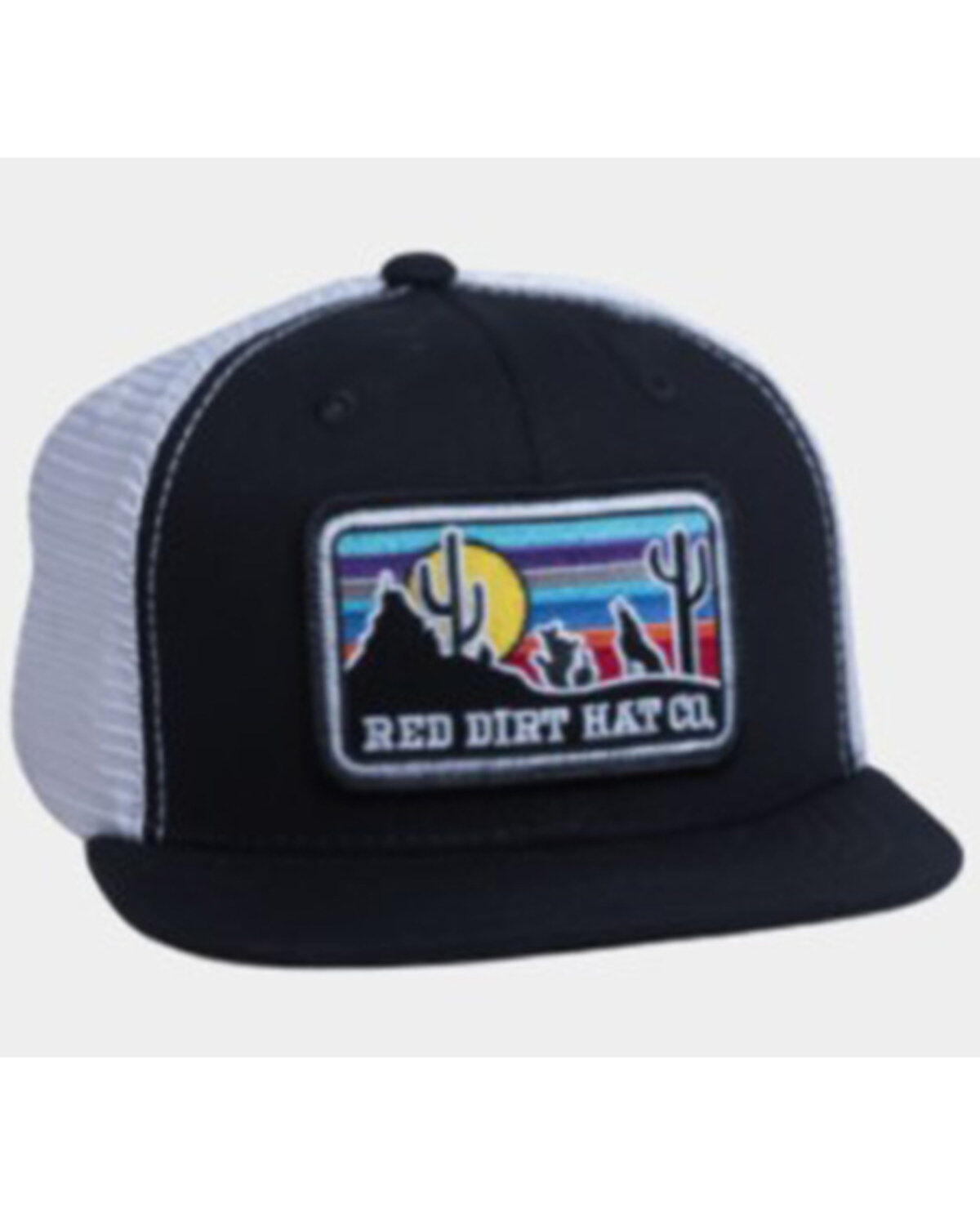 Boys' Red Dirt Hat Coyote Desert Scene Patch Mesh Back Ball Cap
