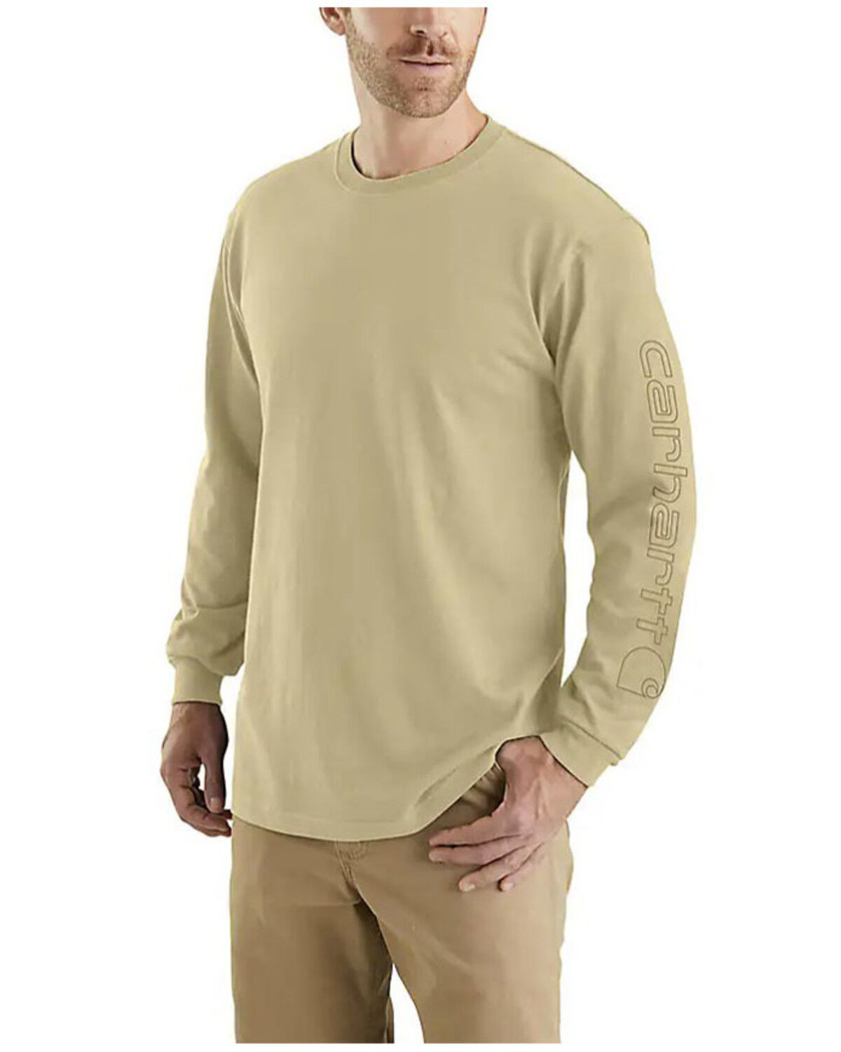 Men's Carhartt Loose Fit Heavyweight Logo Long Sleeve Graphic Work T-S