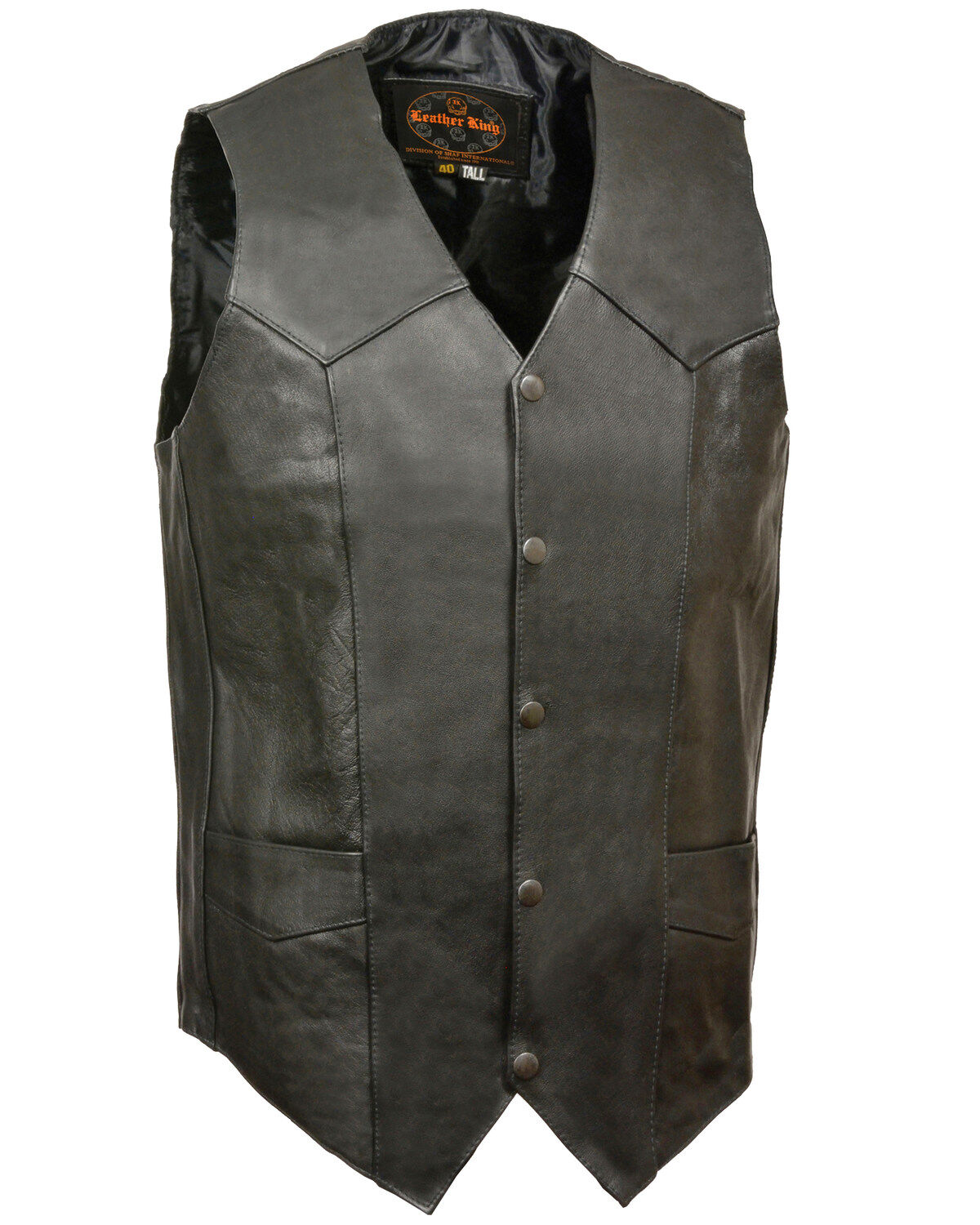 Men's Milwaukee Leather Classic Snap Front Biker Vest - XBig & Tall