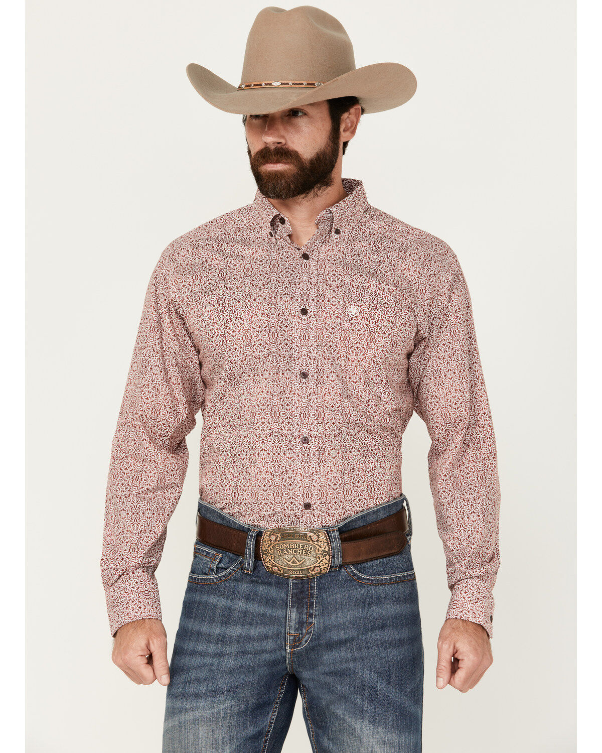 Men's Ariat Turner Mosaic Print Long Sleeve Button-Down Western Shirt