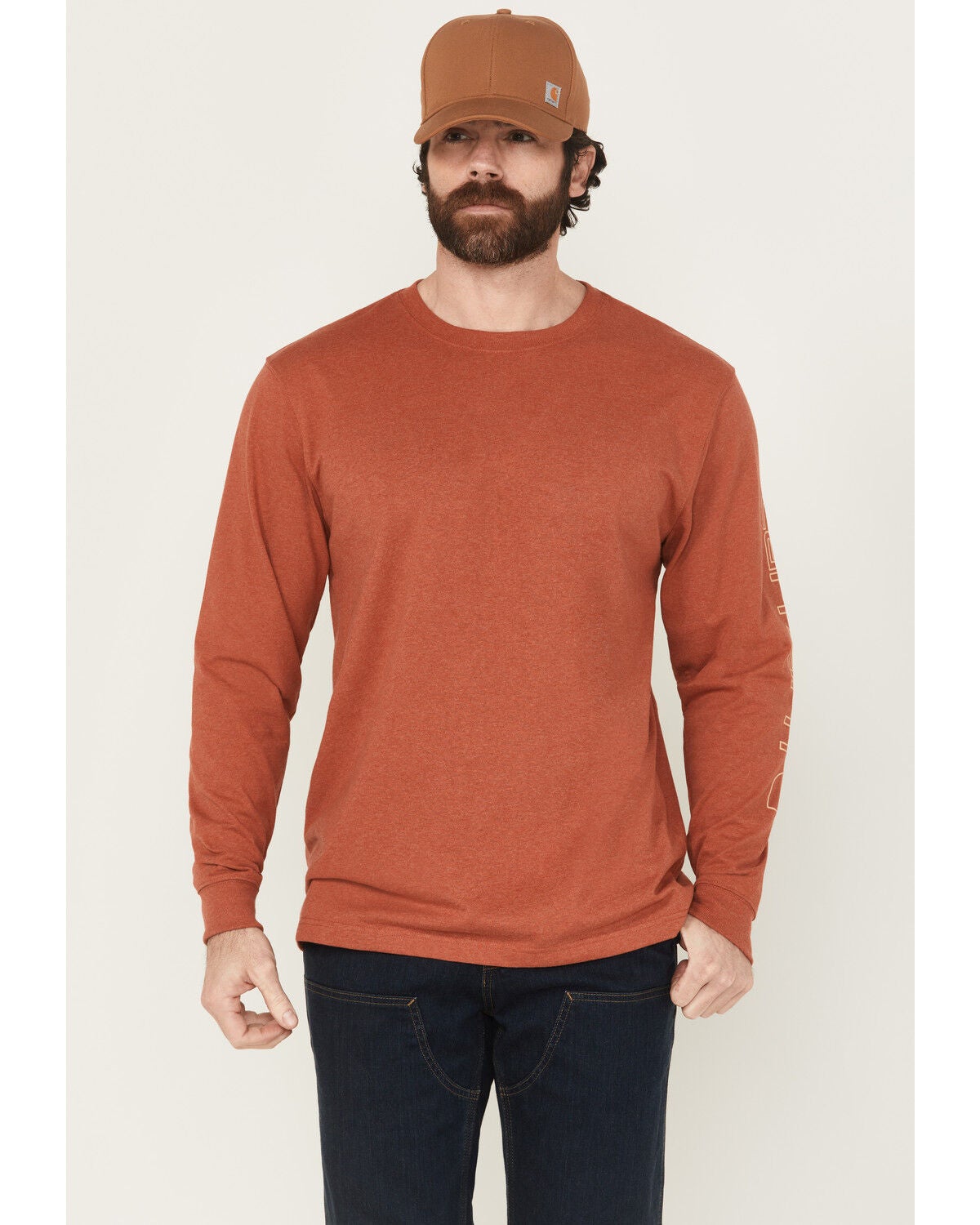 Men's Carhartt Logo Loose Fit Heavyweight Long Sleeve Graphic T-Shirt
