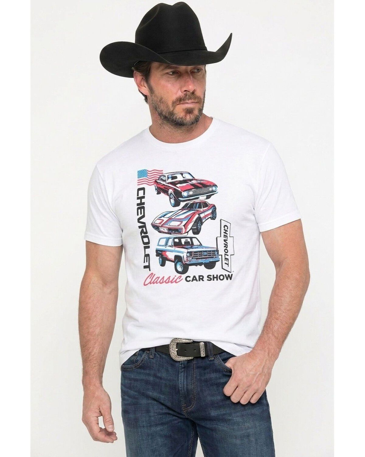 Men's Americana Chevy American Car Show Short Sleeve Graphic T-Shirt