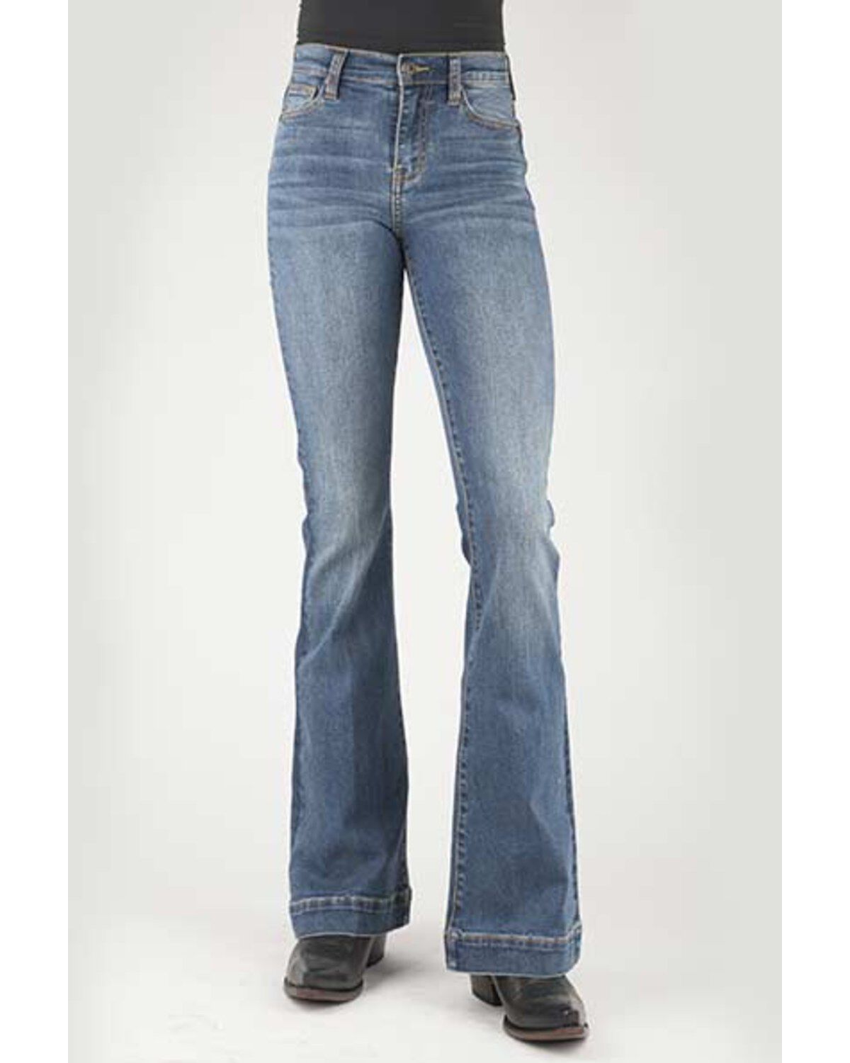 Women's Stetson 921 Light Wash High Rise Plain Pocket Flare Jean