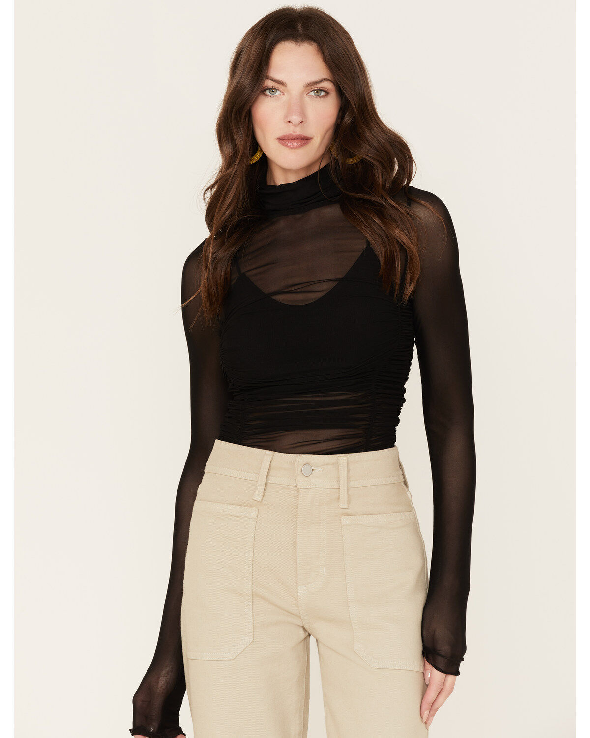 Women's Free People Under It All Ruched Mesh Bodysuit