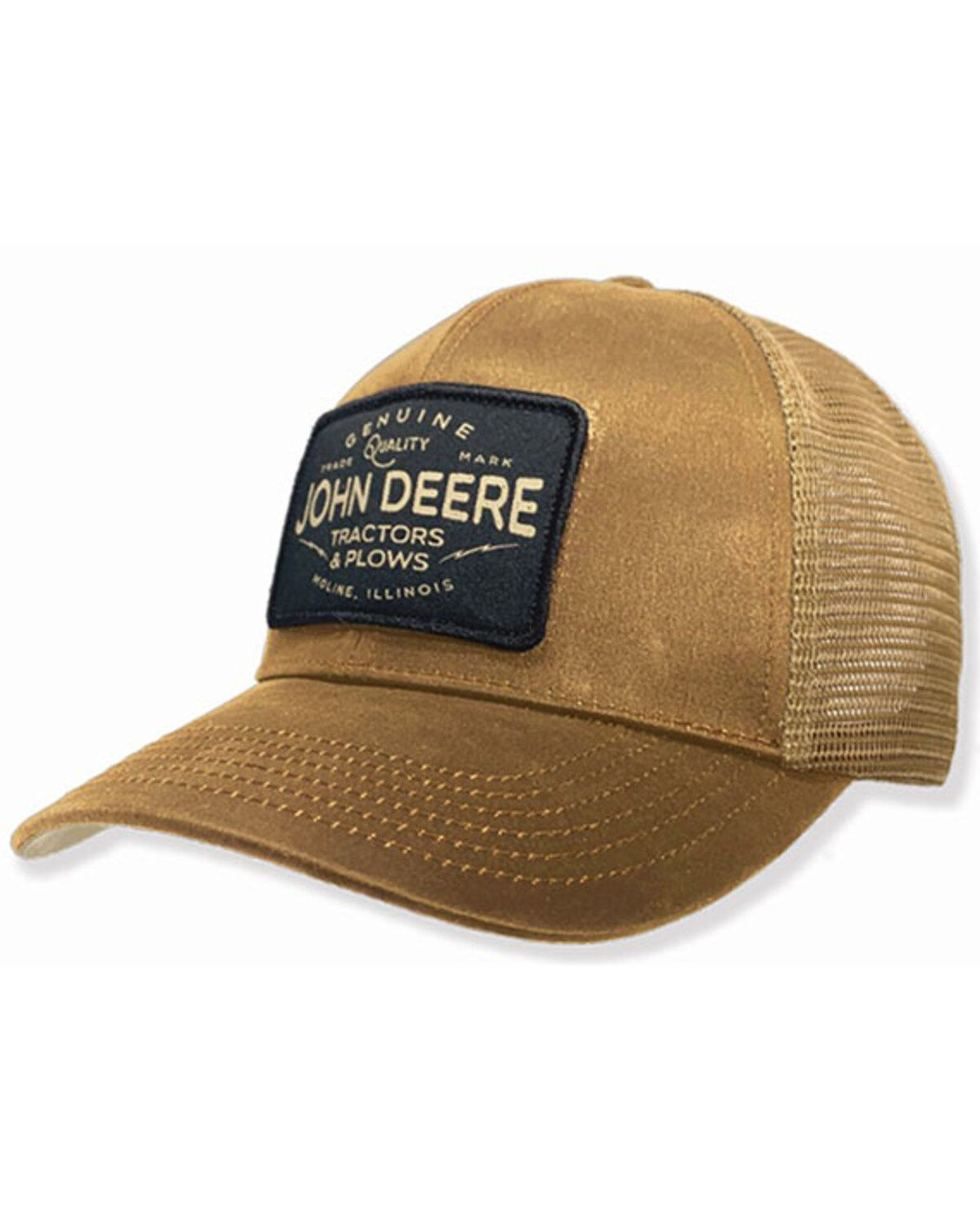 Men's John Deere Tan Tractors & Plows Lightning Patch Mesh-Back Trucke