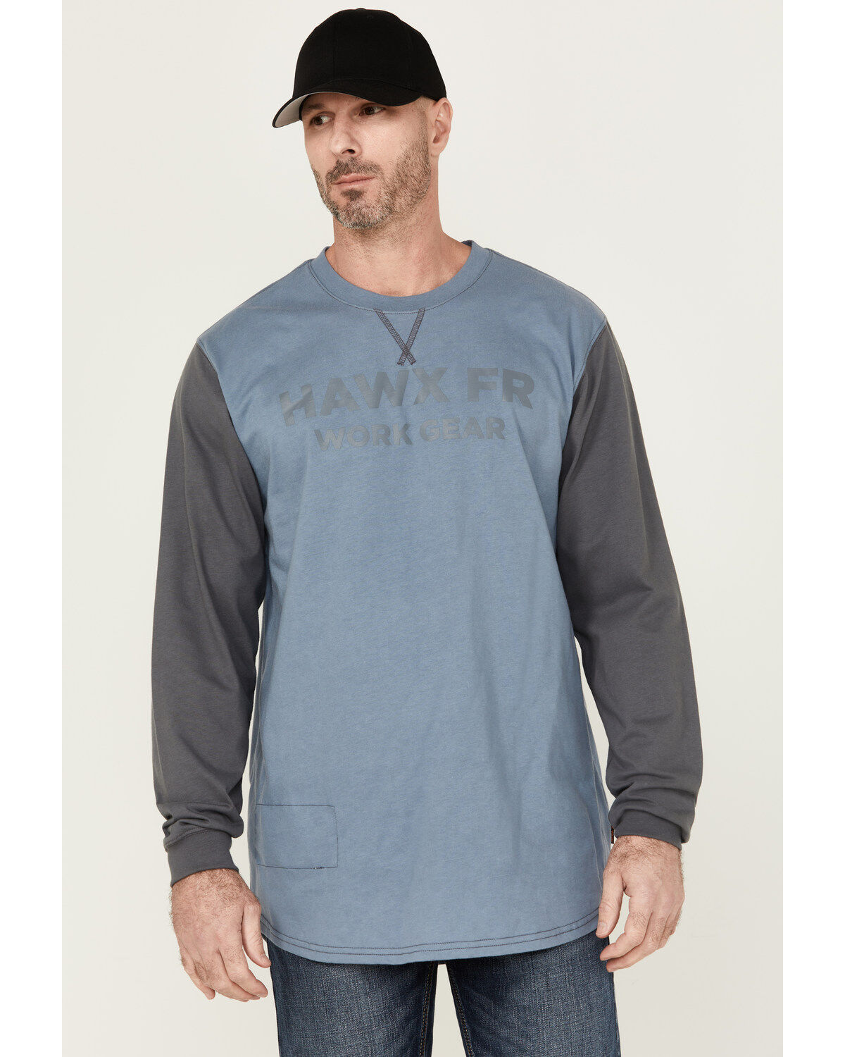 Men's Hawx FR Color Block Long Sleeve Graphic Work T-Shirt