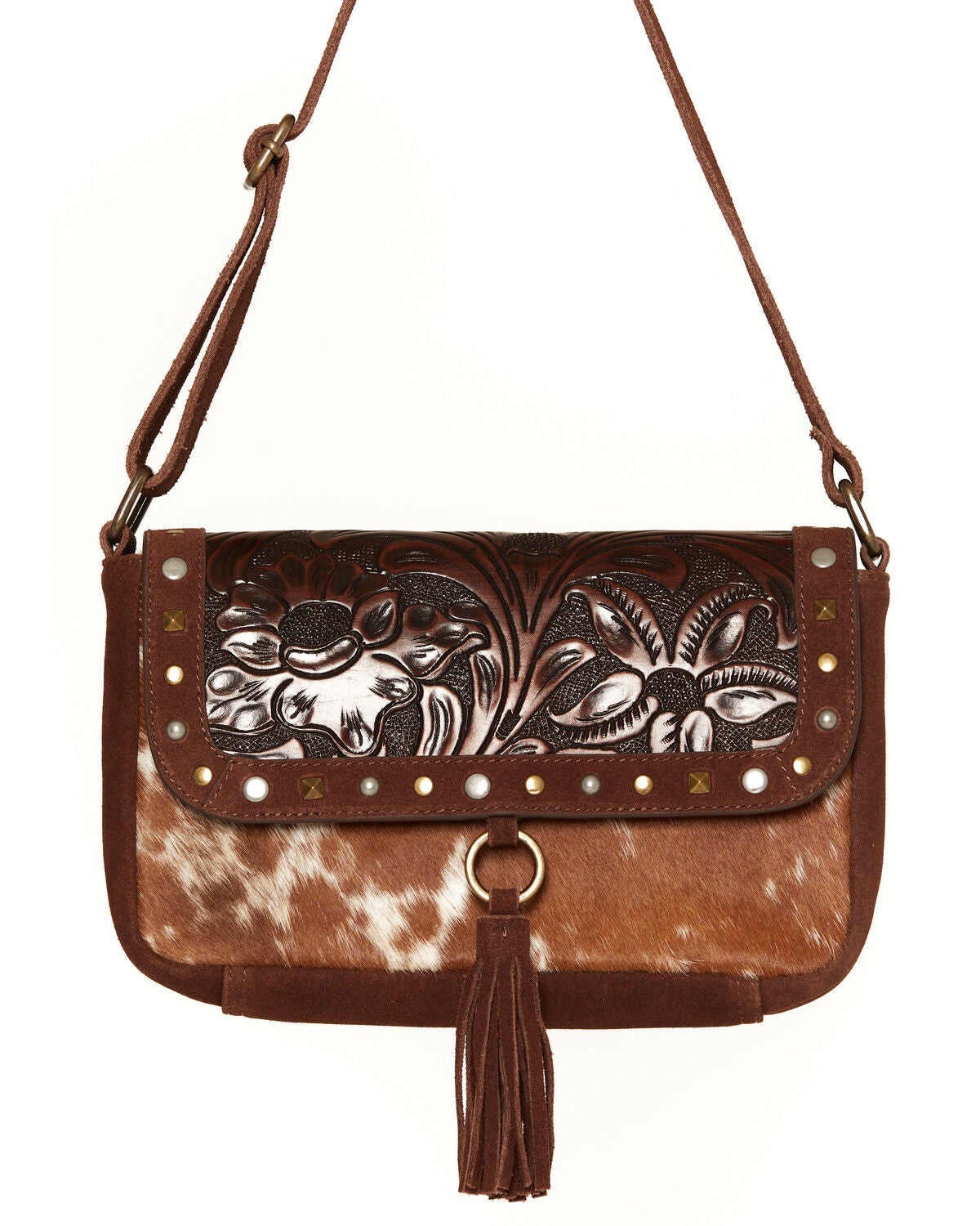 Women's Shyanne Sable Hair-On Tooled Shoulder Bag